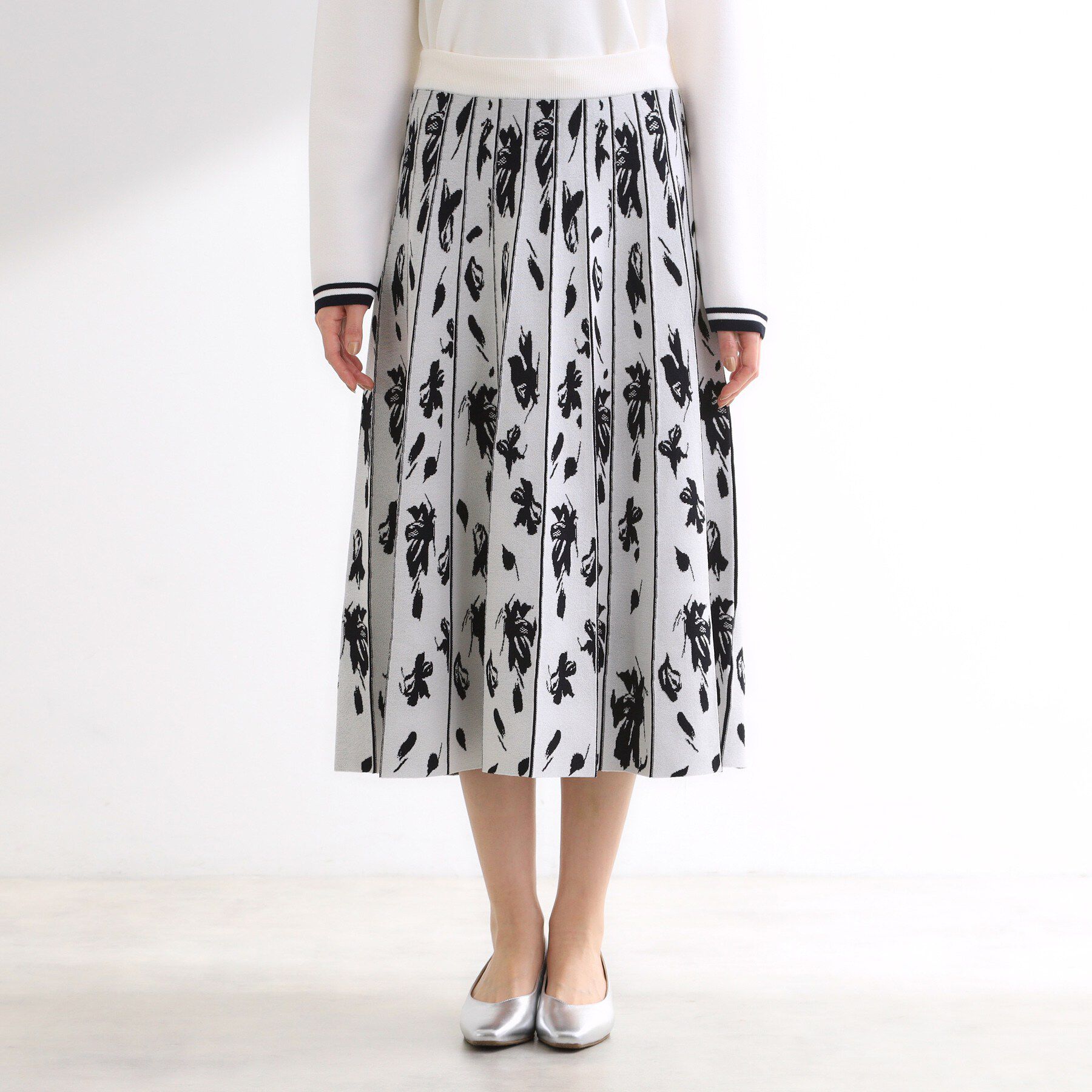 Reflect「【セットアップ可】ダブルジャカードニットフレアスカート」|スカート|