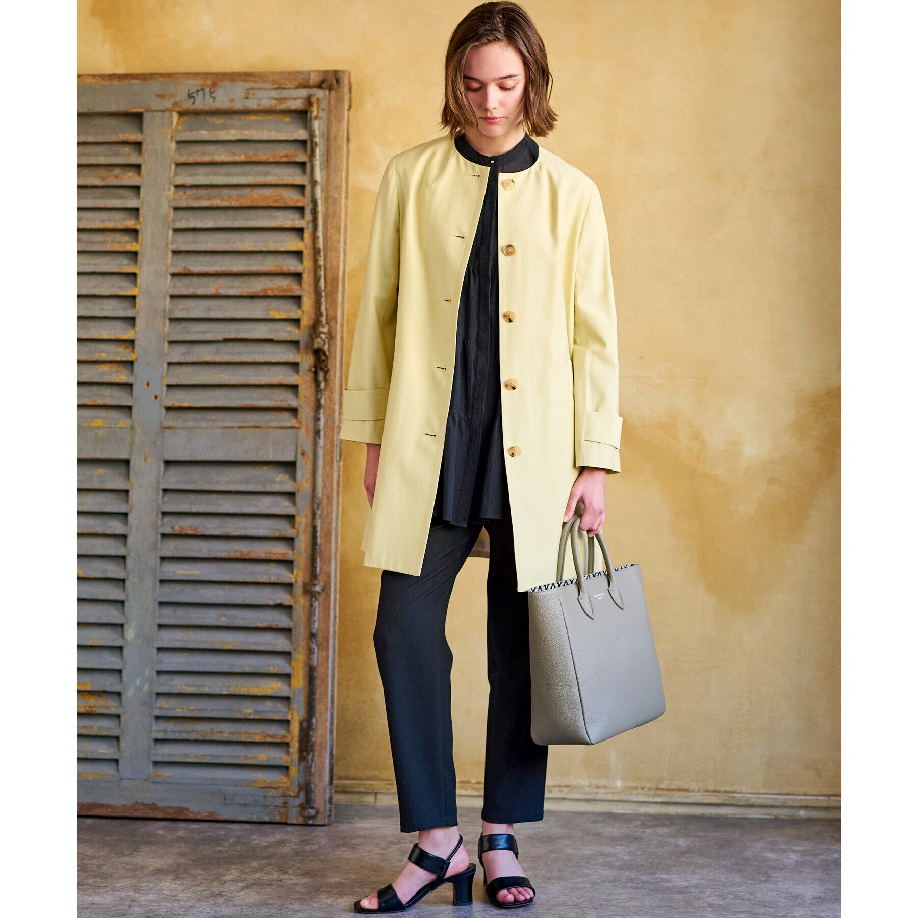 DRESSTERIOR「【セレモニーにも】ノーカラーコート」|ノーカラーコート|