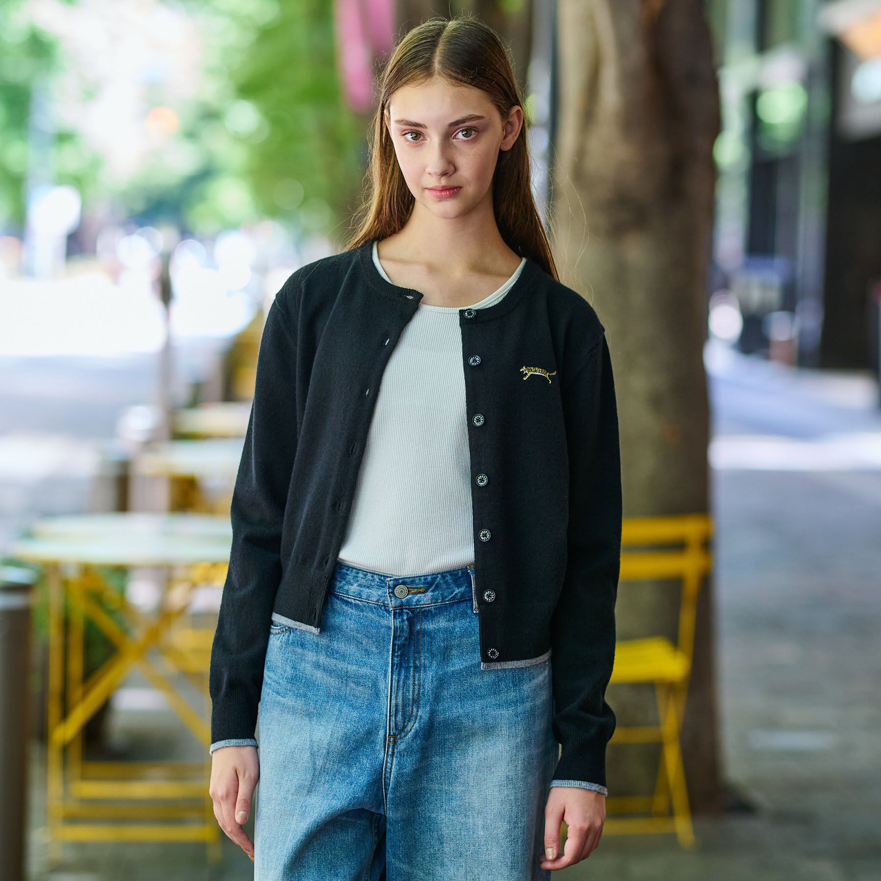 DRESSTERIOR「【CLASSY．12月号掲載】タイガーエンブロイダリークルーネックカーディガン」|カーディガン|