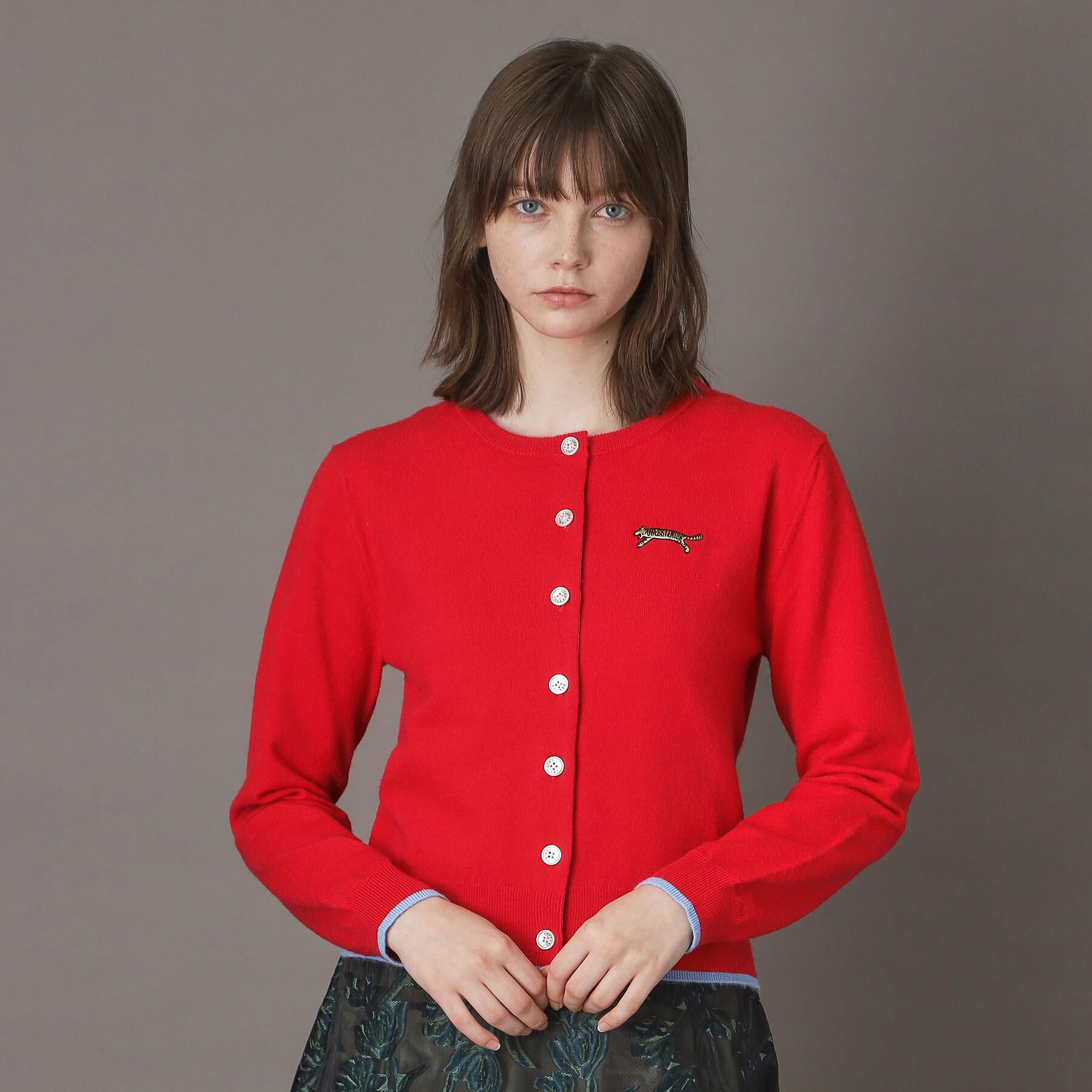 DRESSTERIOR「【CLASSY．12月号掲載】タイガーエンブロイダリークルーネックカーディガン」|カーディガン|