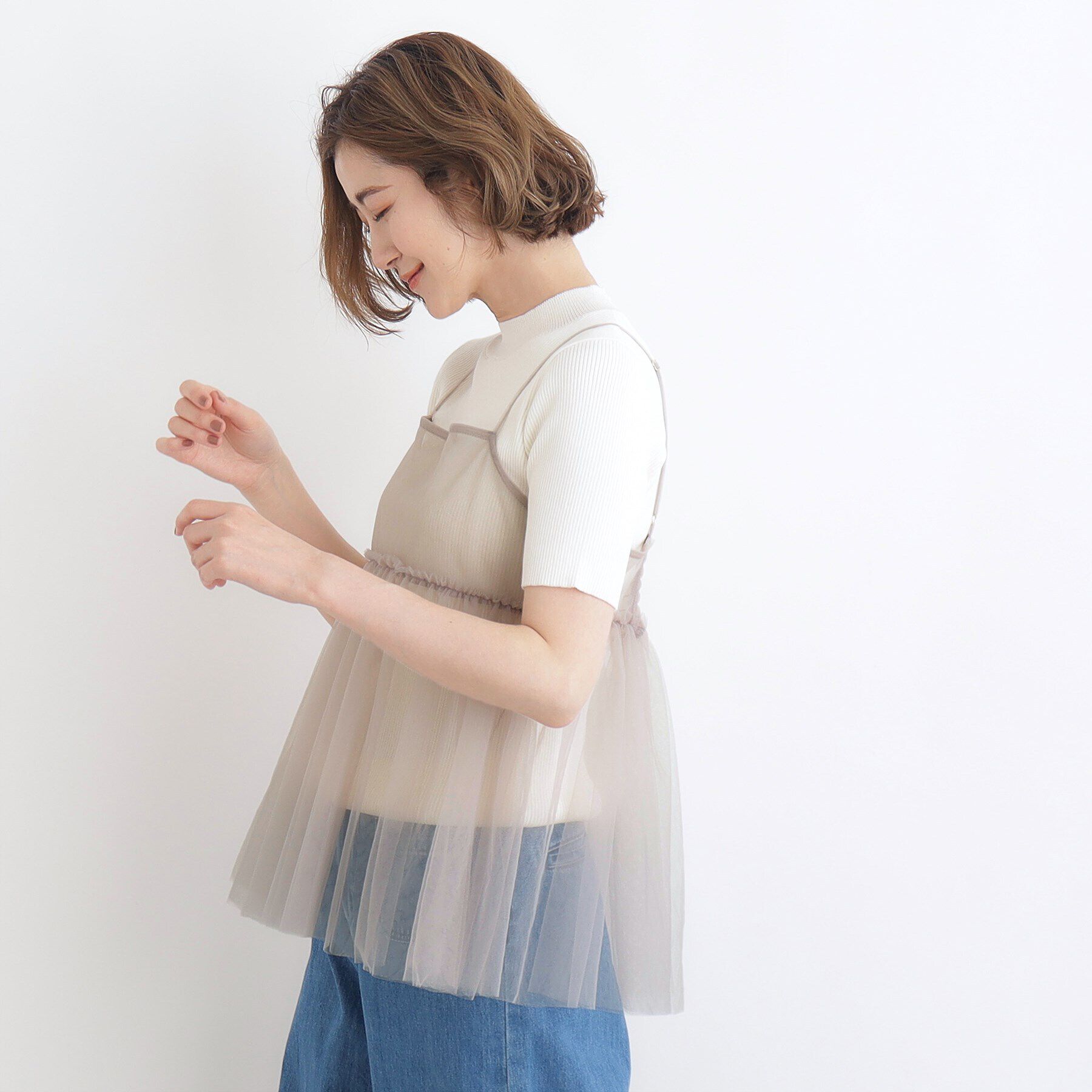grove「チュールキャミ&times;リブニットセット」|その他|