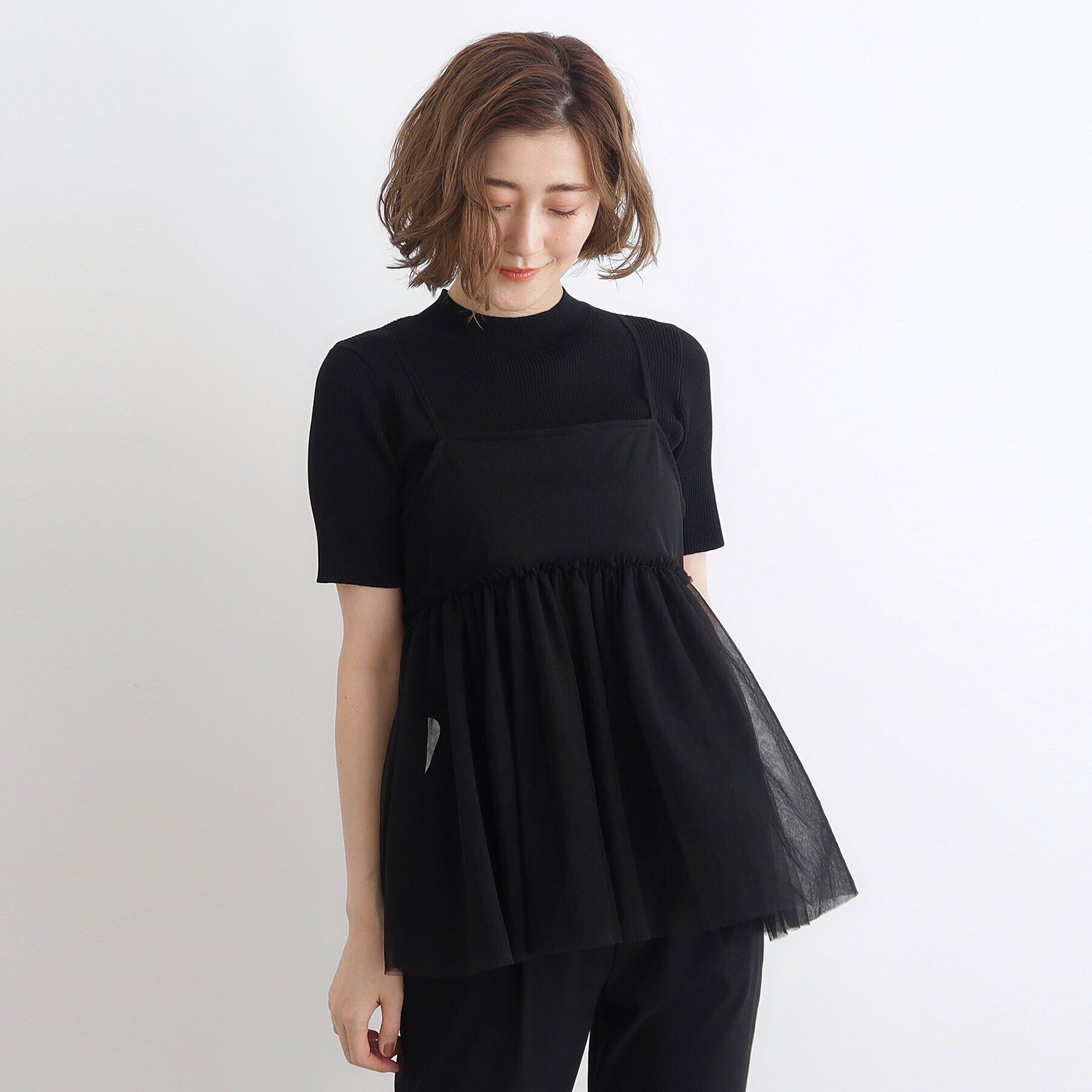 grove「チュールキャミ&times;リブニットセット」|その他|