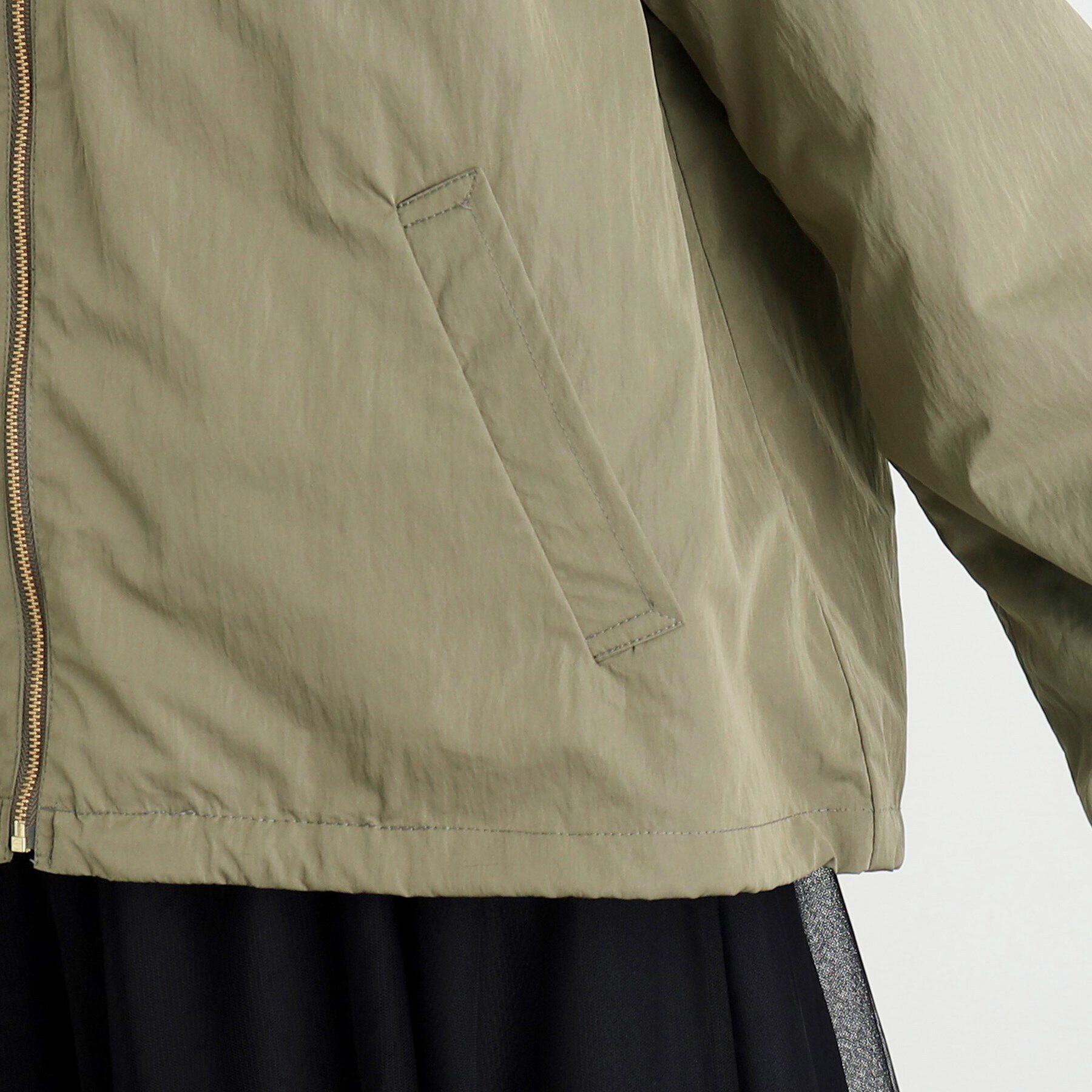 grove「ドロストピーチタフタブルゾン」|ブルゾン・スタジャン|