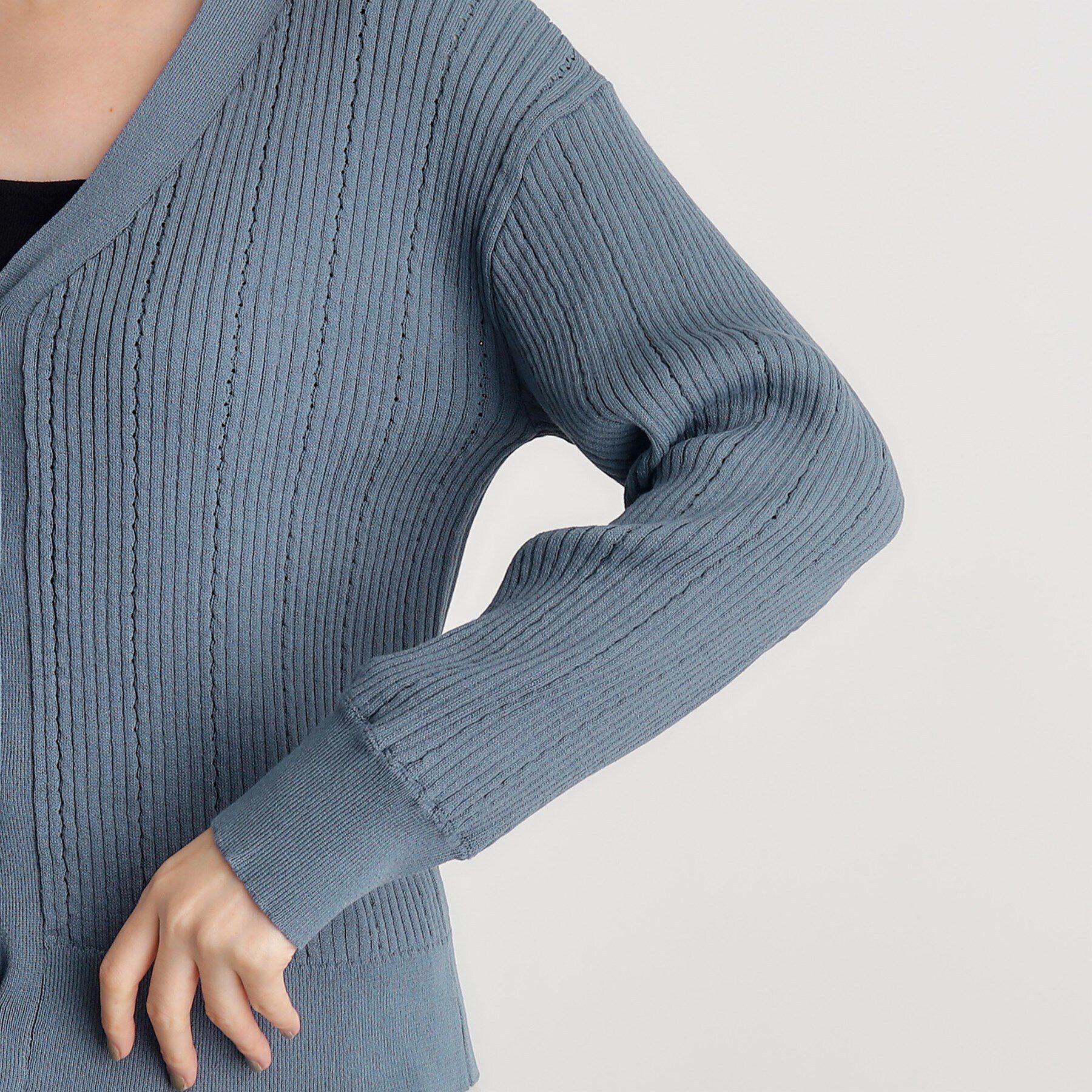 grove「多ボタン透かしニットカーディガン」|カーディガン|