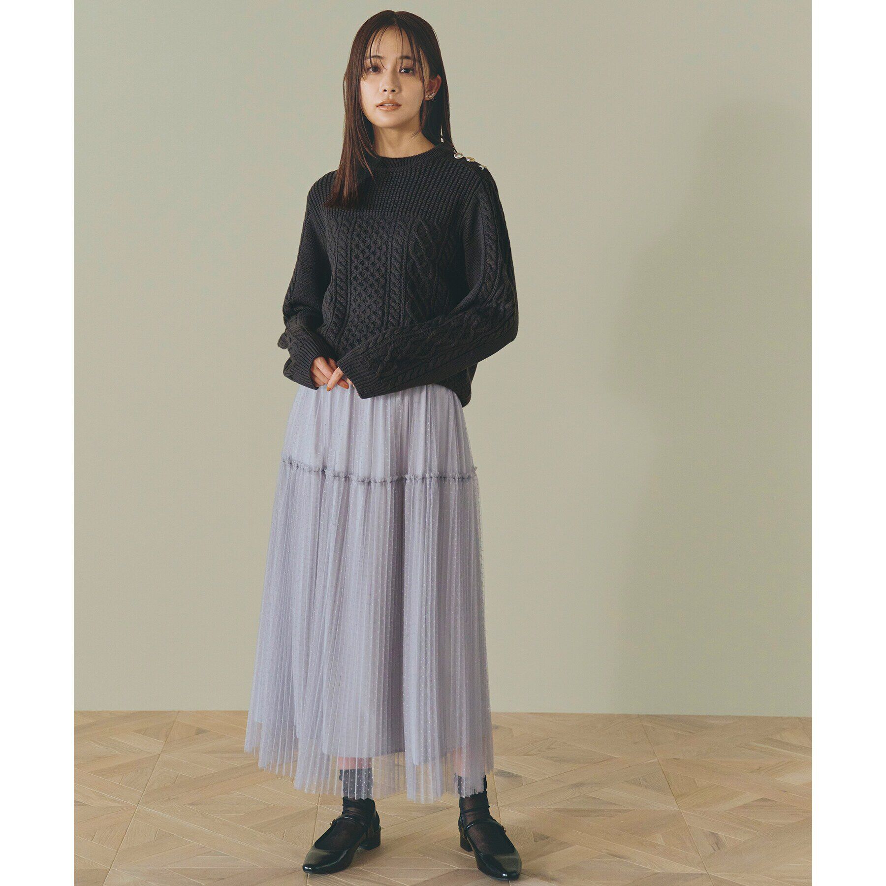 grove「編地切替ケーブルニット」|ニット・セーター|