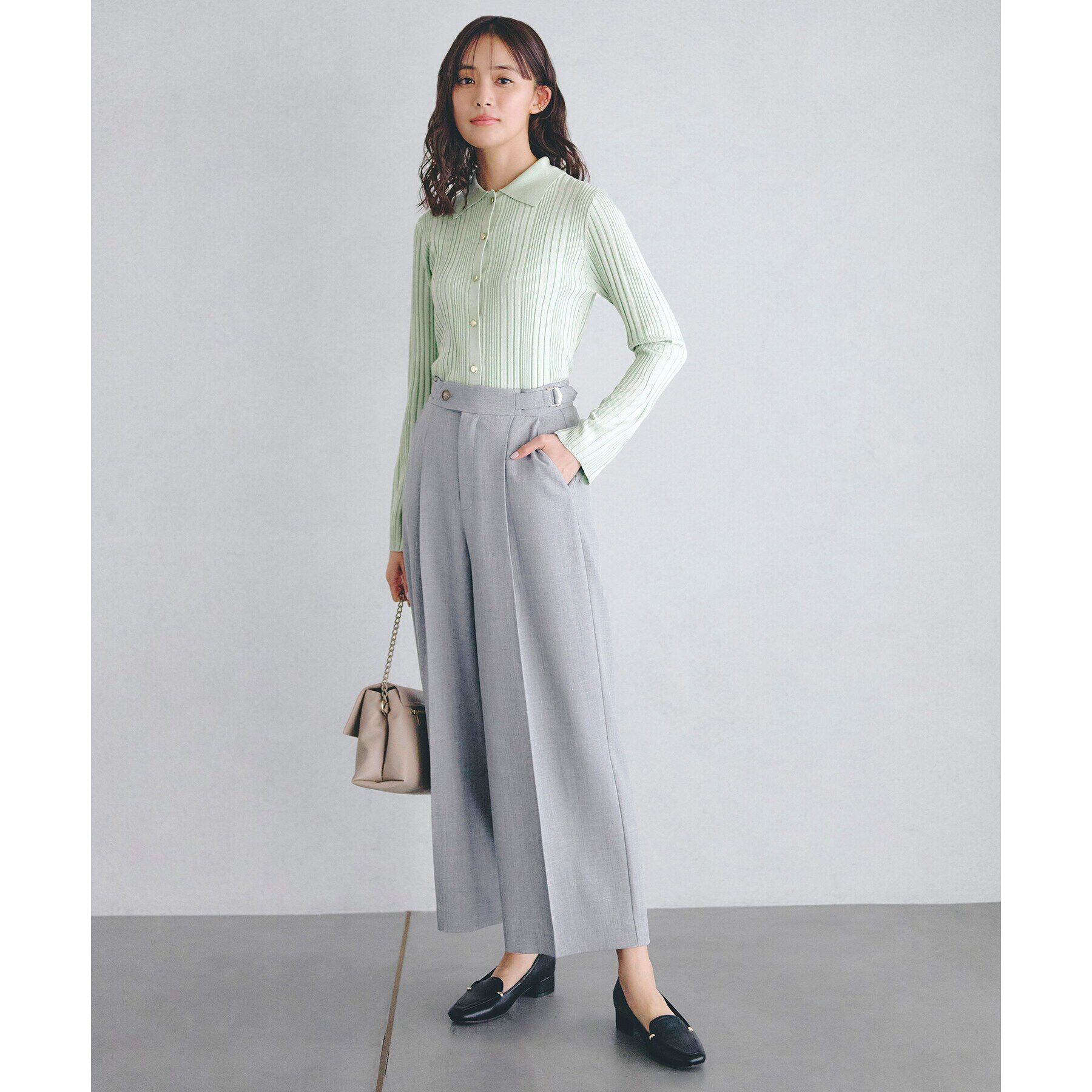 grove「ワイドリブポロニット」|ニット・セーター|