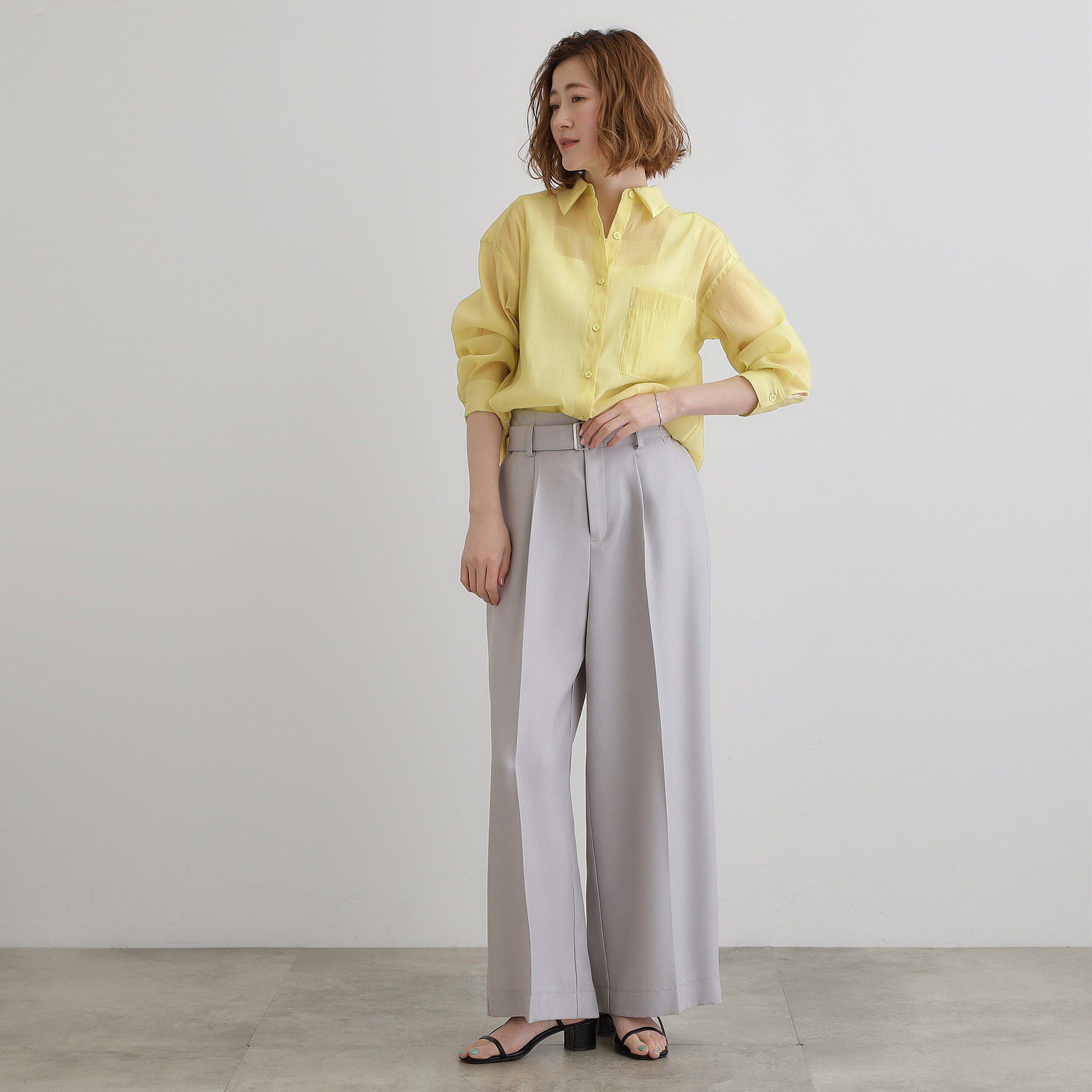 grove「【大人の抜け感スタイル】ストライプアソートシアーオーバーシャツ」|シャツ・ブラウス|