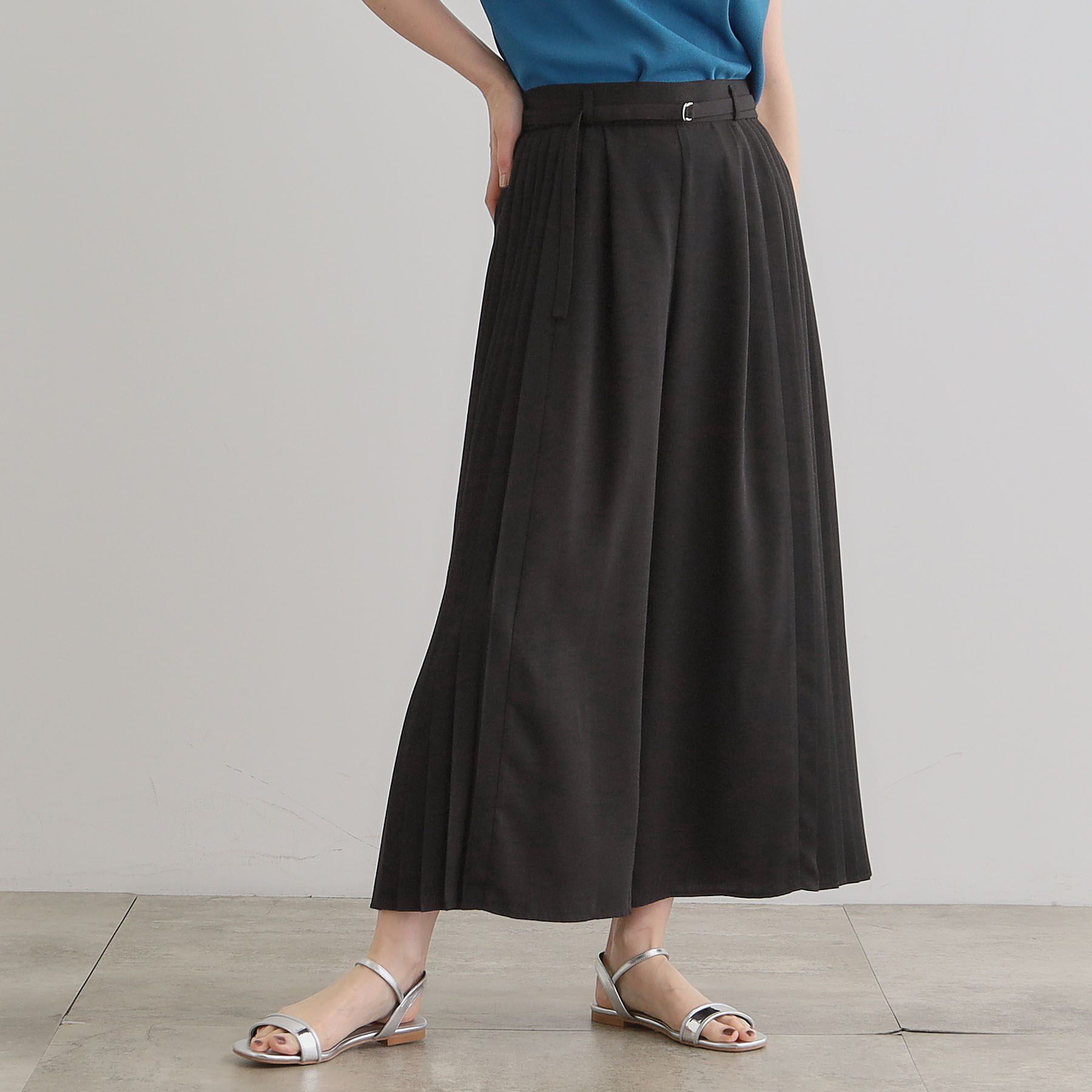 grove「さらっと軽やか サイドプリーツスカーチョ」|その他|ブラック(019)