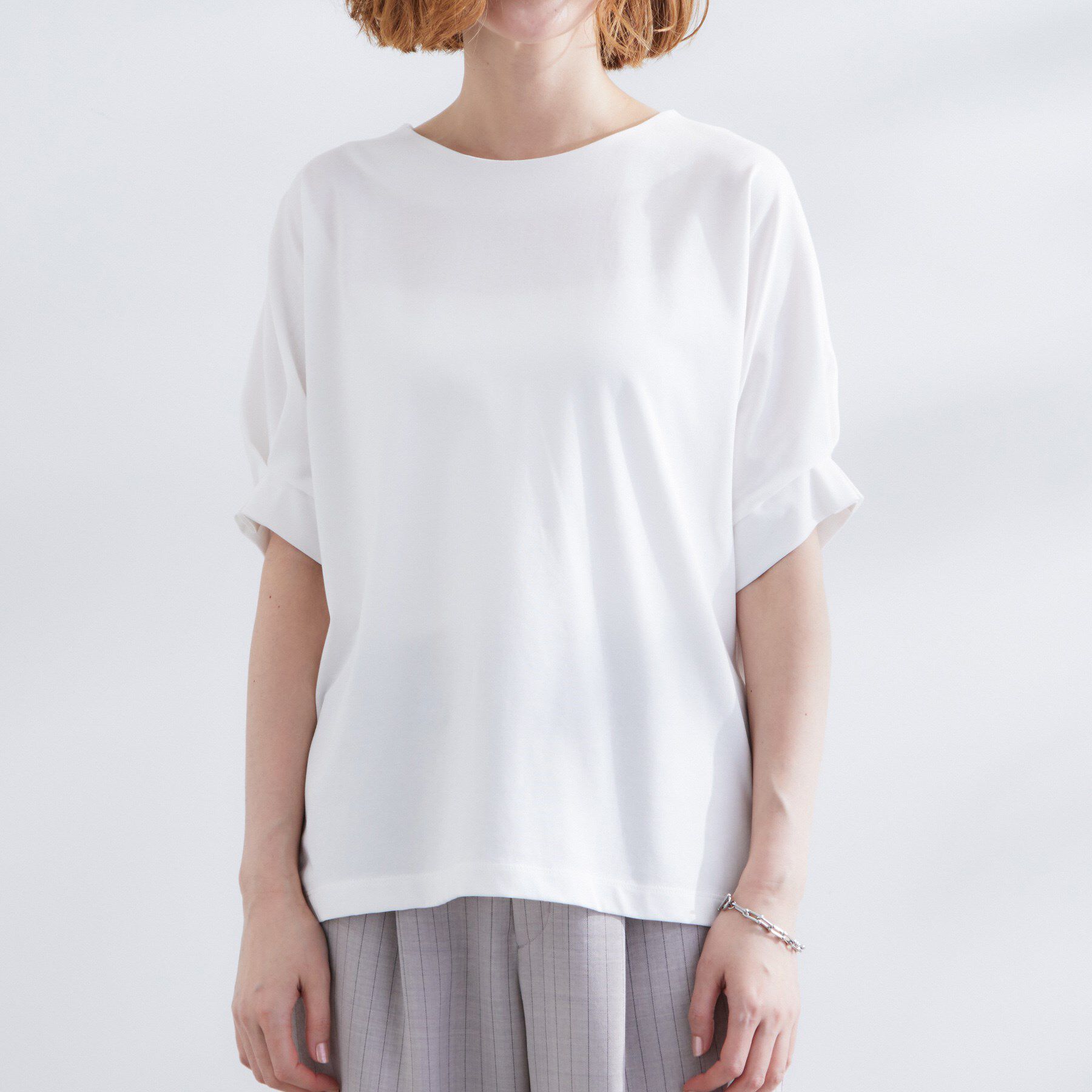 grove「【UVカット/ひんやり/二の腕カバー】タックドルマンプルオーバー」|Tシャツ・カットソー|