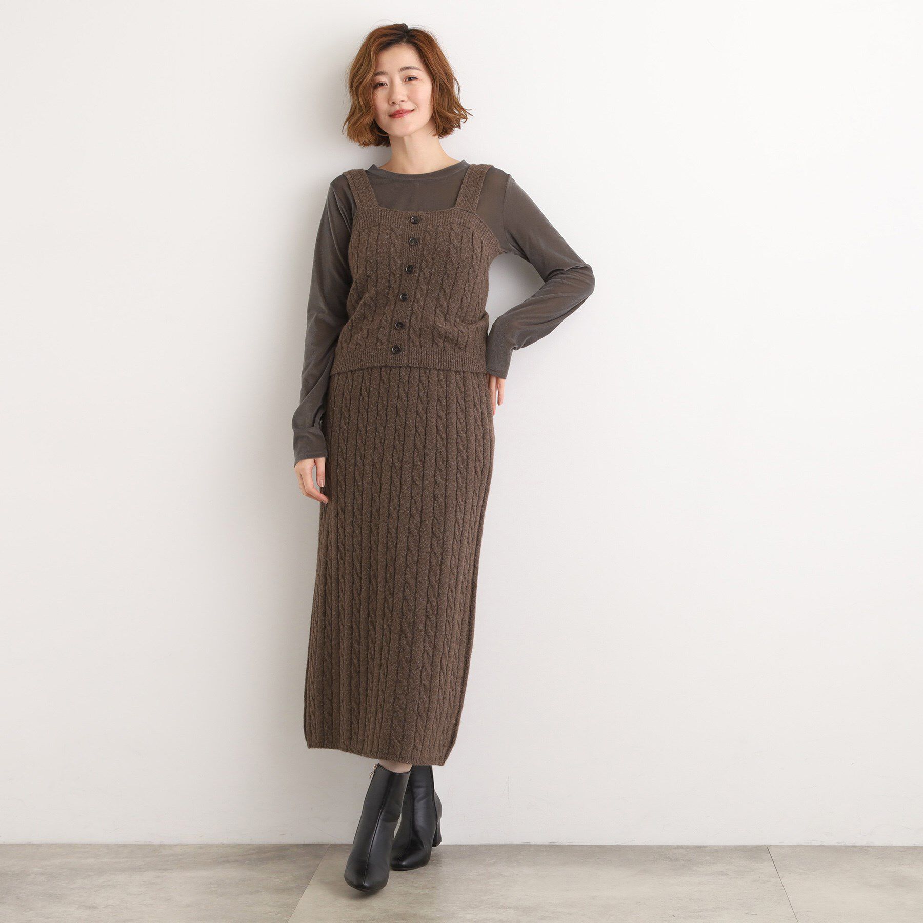 grove「【SETITEM】ケーブルニットスカート」|スカート|