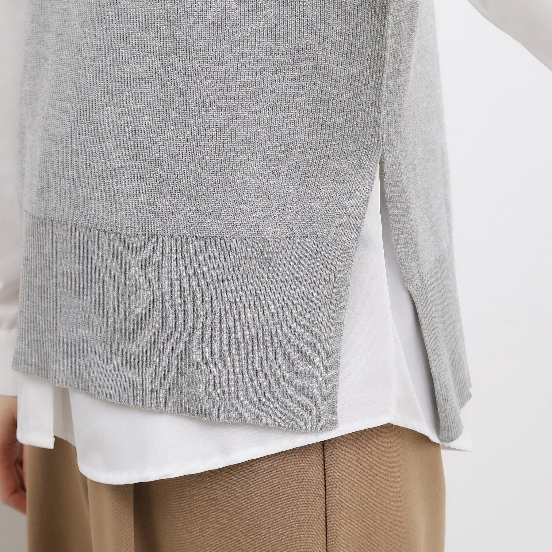 grove「【2点SET】一枚でコーデが決まる！ニットベスト&times;シャツSET」|シャツ・ブラウス|