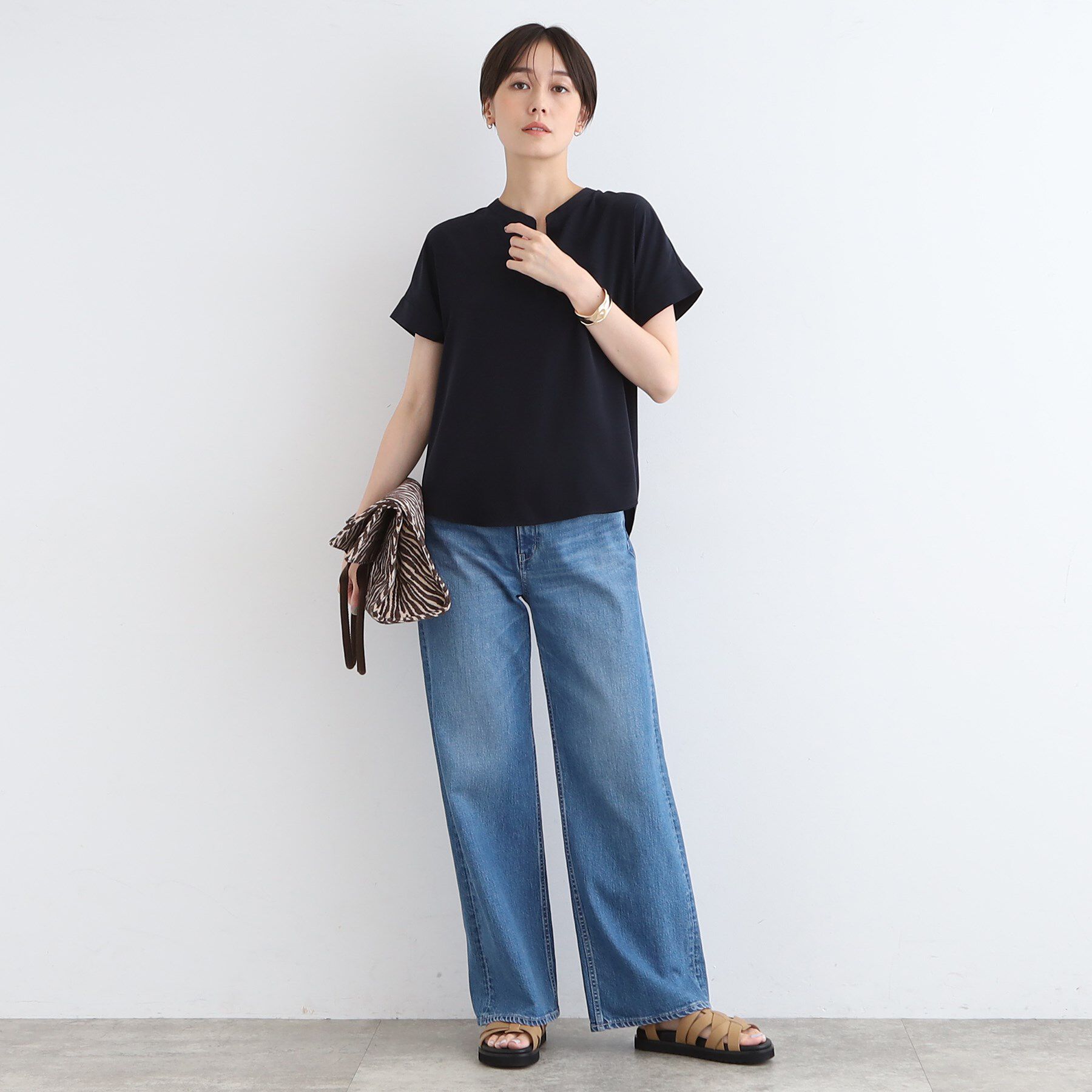 INDIVI「【洗える／SETUP可能】ドレーピースキッパーブラウス」|シャツ・ブラウス|