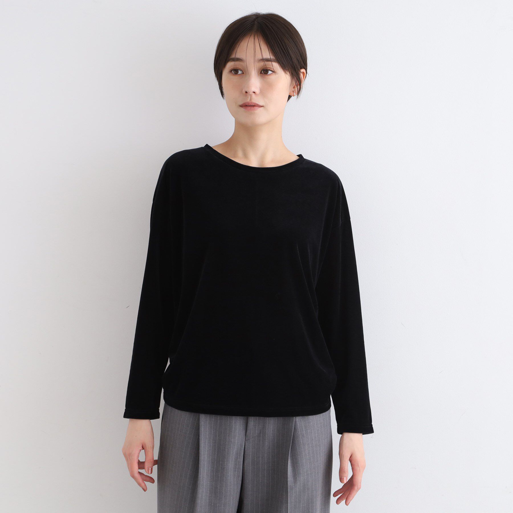 INDIVI「【洗える】コンパクトベロアカットソー」|Tシャツ・カットソー|