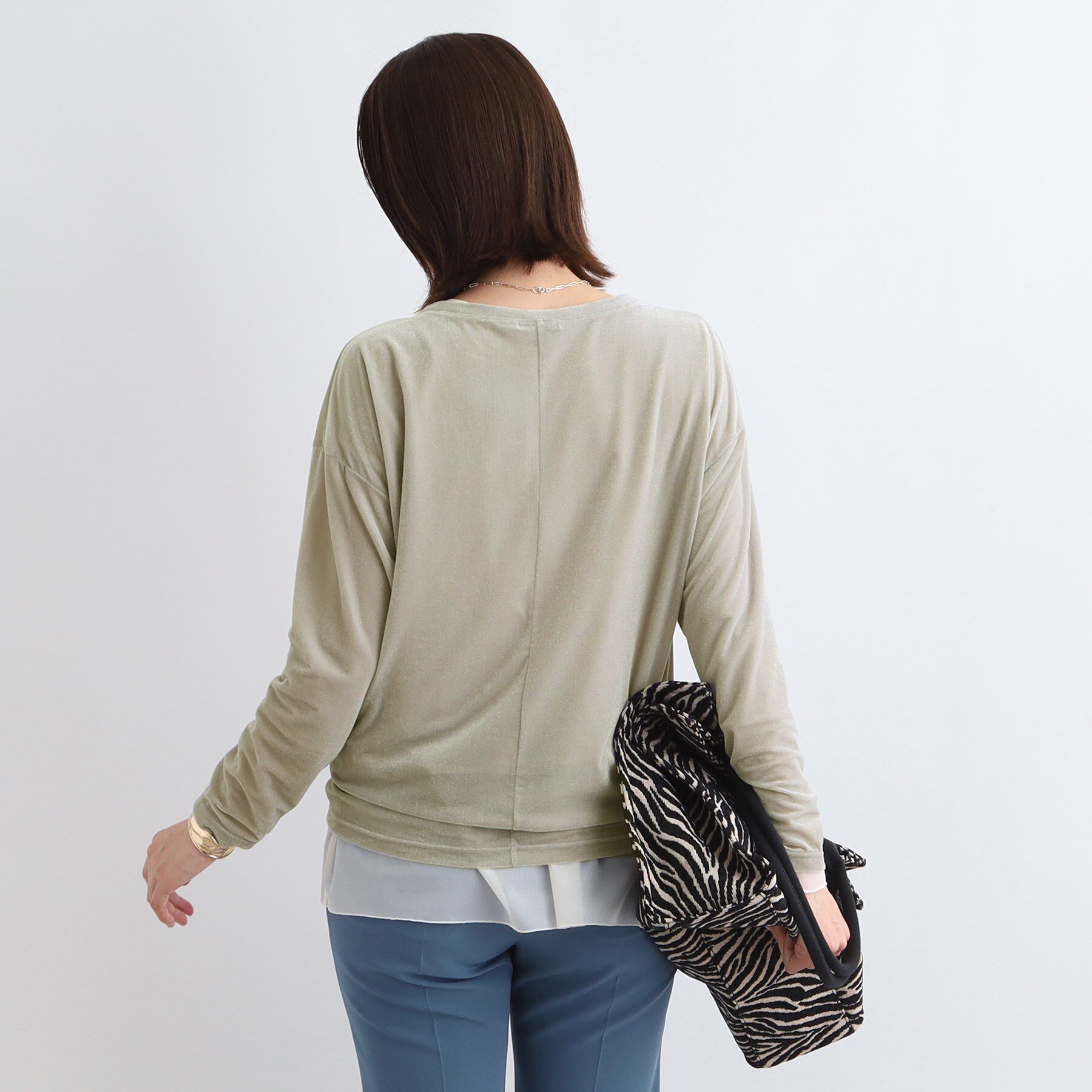 INDIVI「【洗える】コンパクトベロアカットソー」|Tシャツ・カットソー|