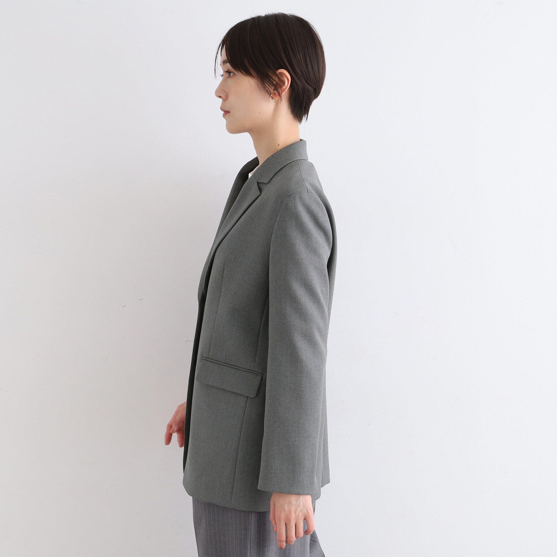 INDIVI「【新定番！／旬顔／洗える】オーバーシルエット テーラードカラージャケット」|テーラードジャケット|