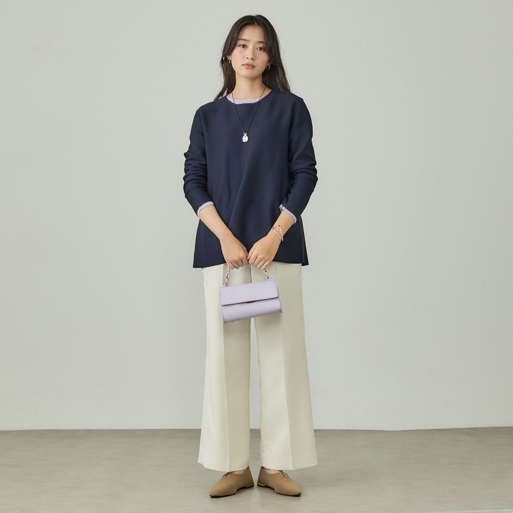 INDIVI「【洗える／軽量】美シルエット ペプラムニット」|ニット・セーター|