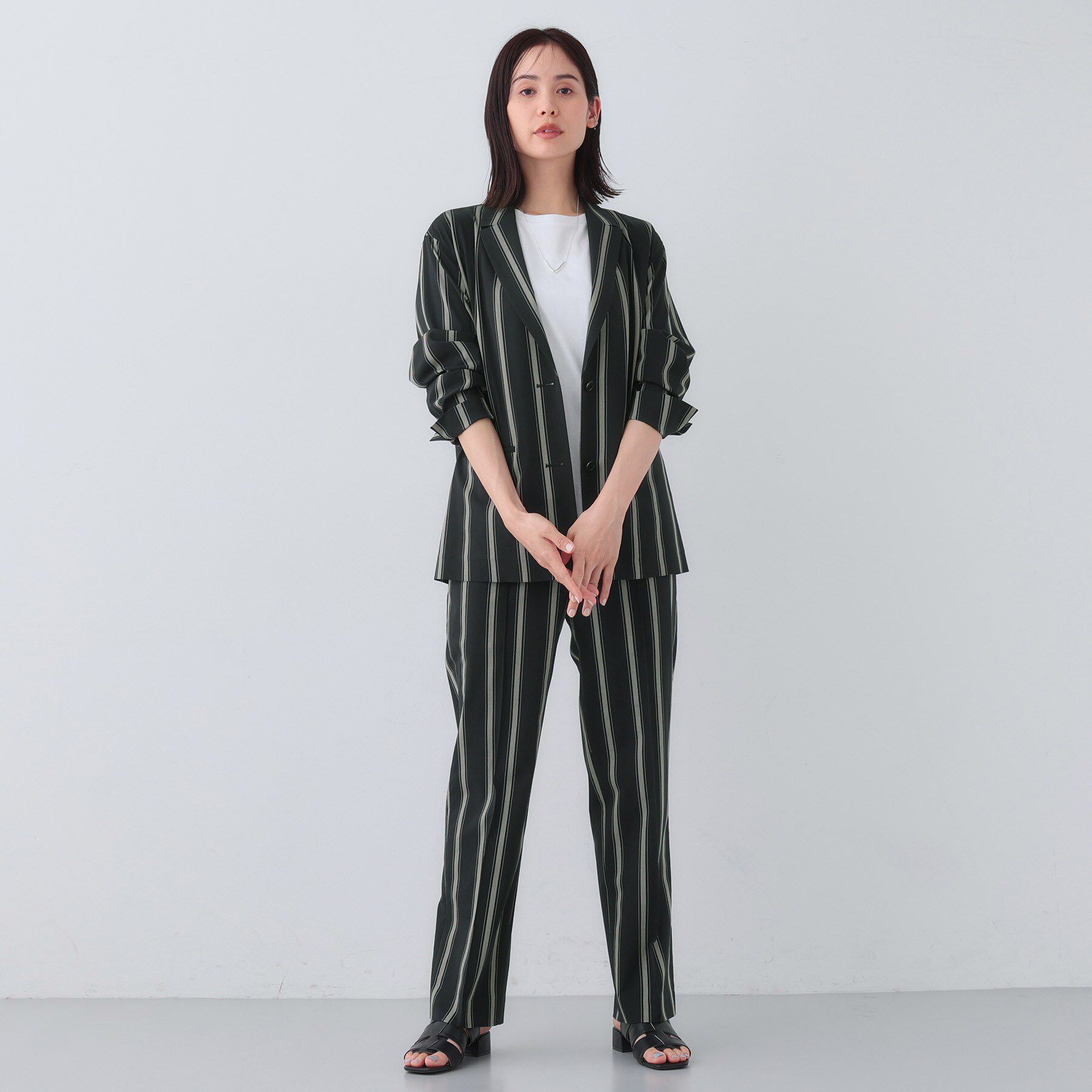 INDIVI「【日本製／SETUP可能】コットン混ゆったりめテーパードパンツ」|スーツ|