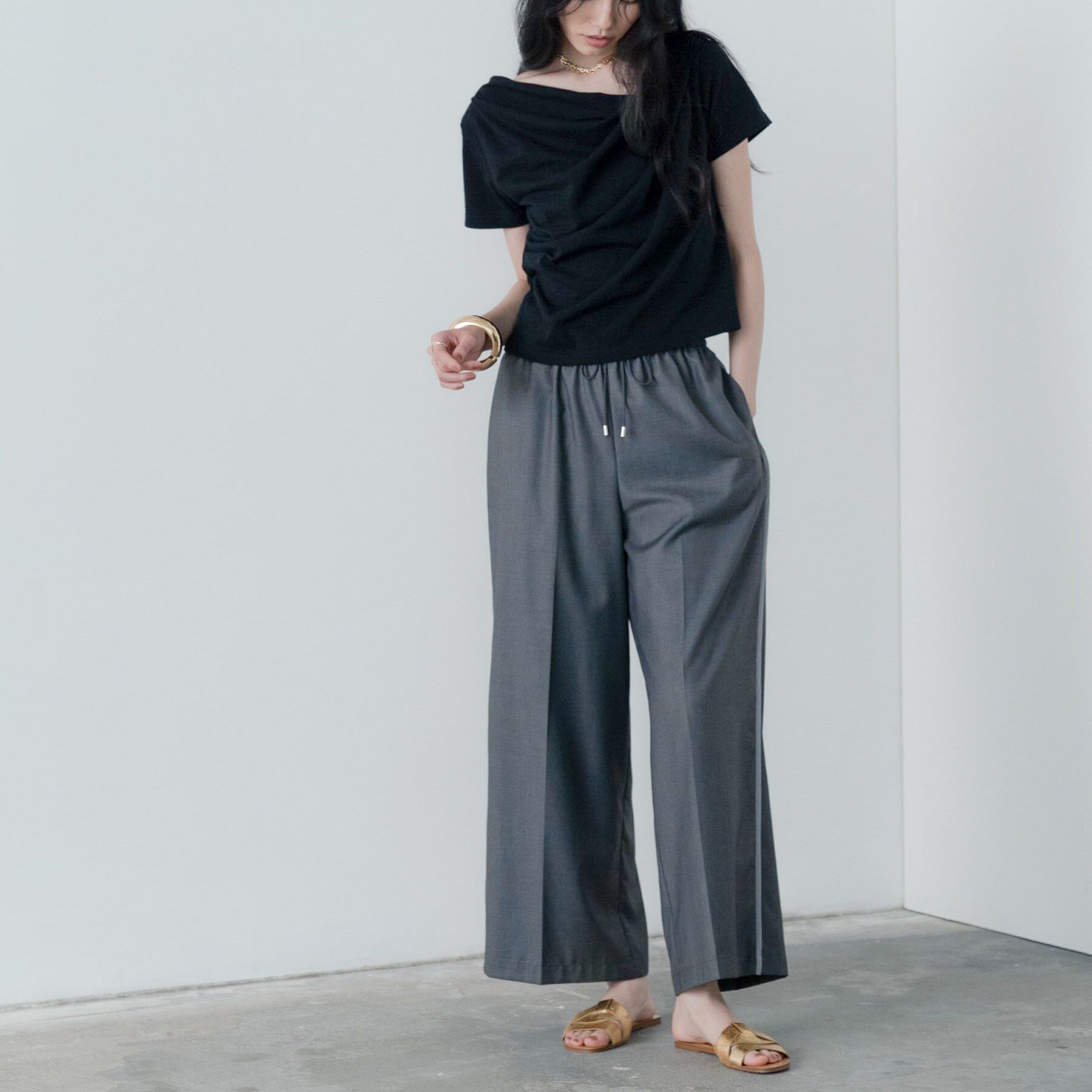 GALLEST「ドレープクロップドカットソー」|Tシャツ・カットソー|