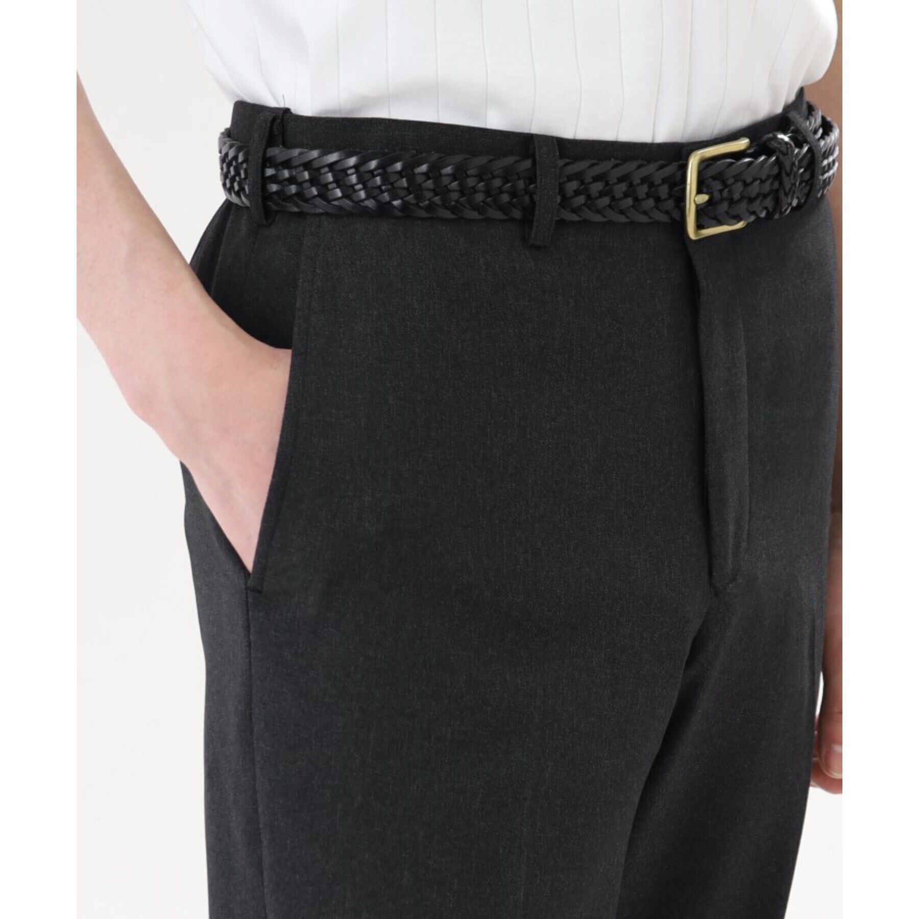 TAKEO KIKUCHI「【ONOFF/セットアップ対応】メランジ シャークスキン ストレッチ パンツ」|スーツ|