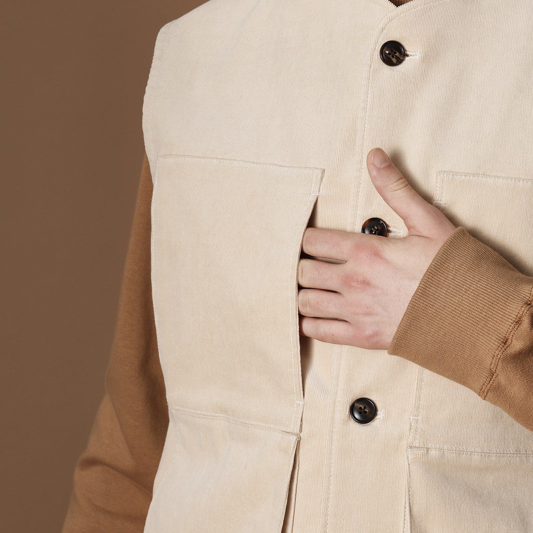 40CARATS&525「【Sサイズ～】コーデュロイ4パッチポケットヴェスト」|ベスト・ジレ|