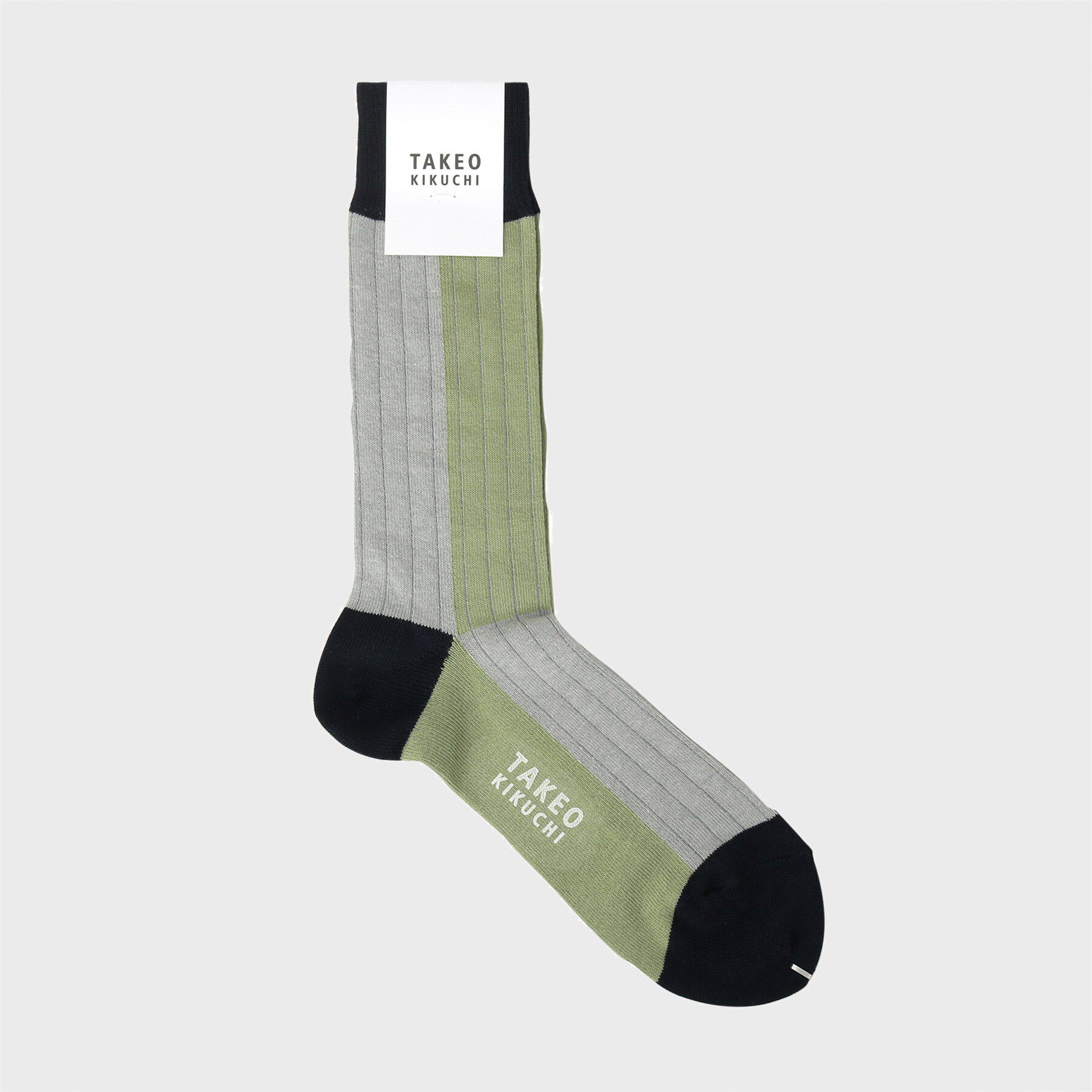 TAKEO KIKUCHI「カラーブロック クルーソックス」|ソックス|ライトグリーン(52