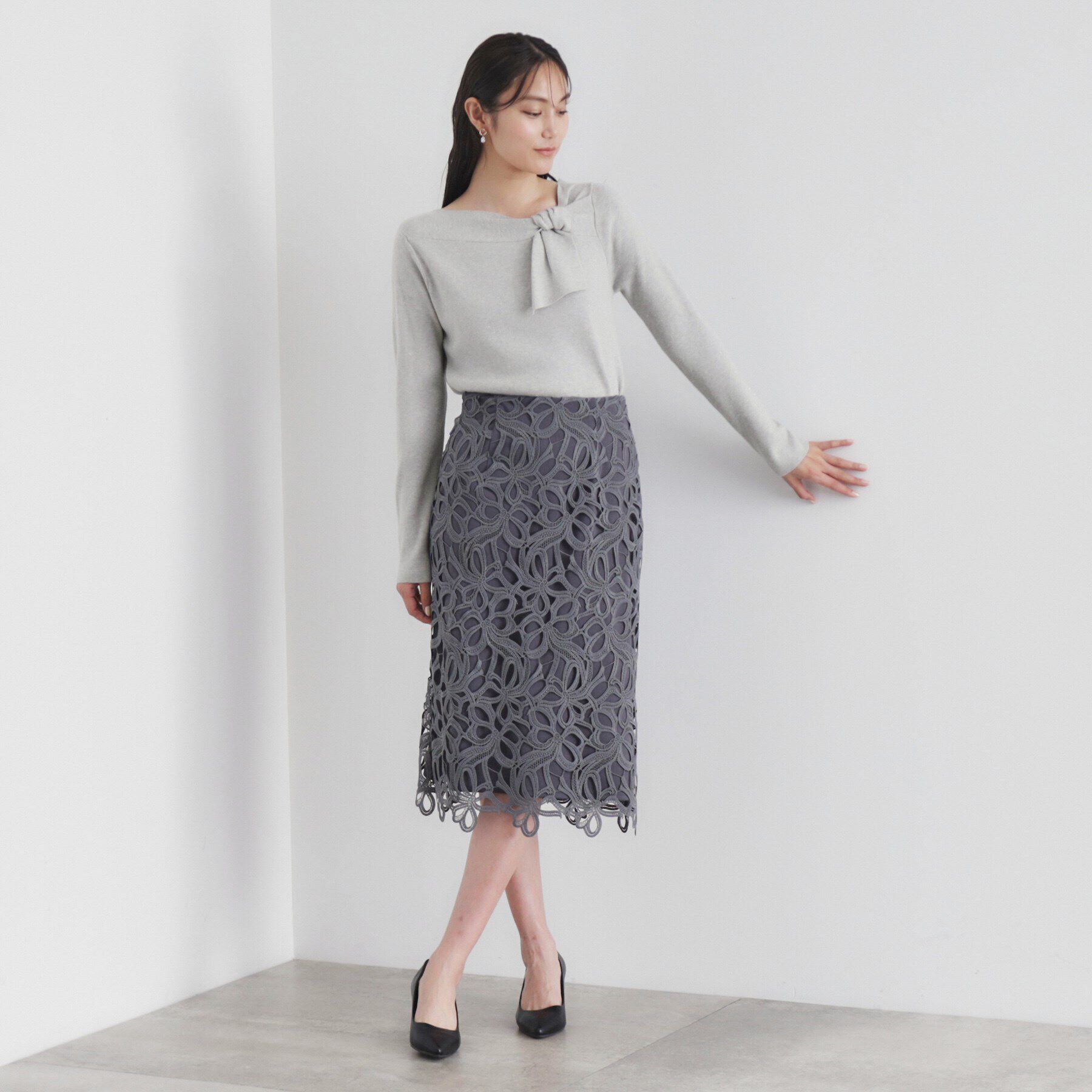 index「《6color/S-LLsize》アシメボウタイニット【洗濯機洗い可】」|ニット・セーター|