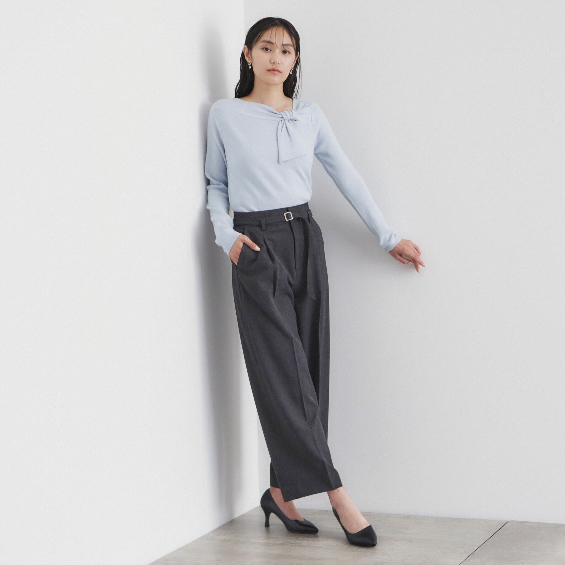 index「《6color/S-LLsize》アシメボウタイニット【洗濯機洗い可】」|ニット・セーター|