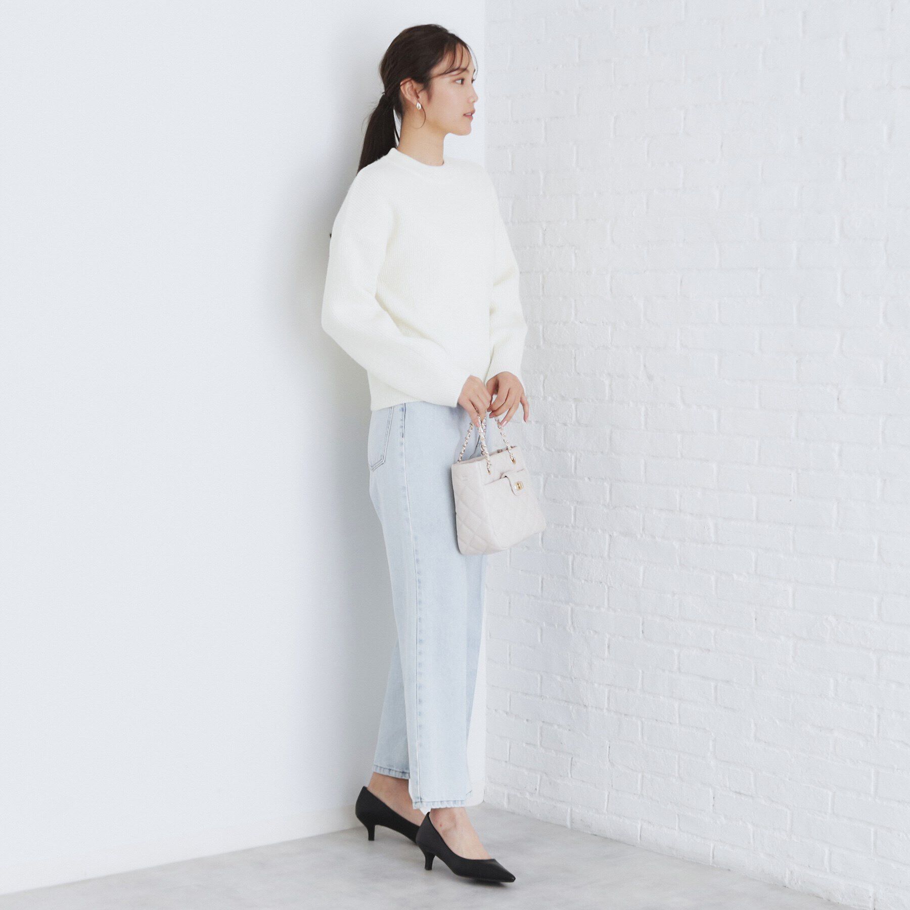 index「《6color/S-LLsize》片畦ハイネックニット【洗濯機洗い可】」|ニット・セーター|