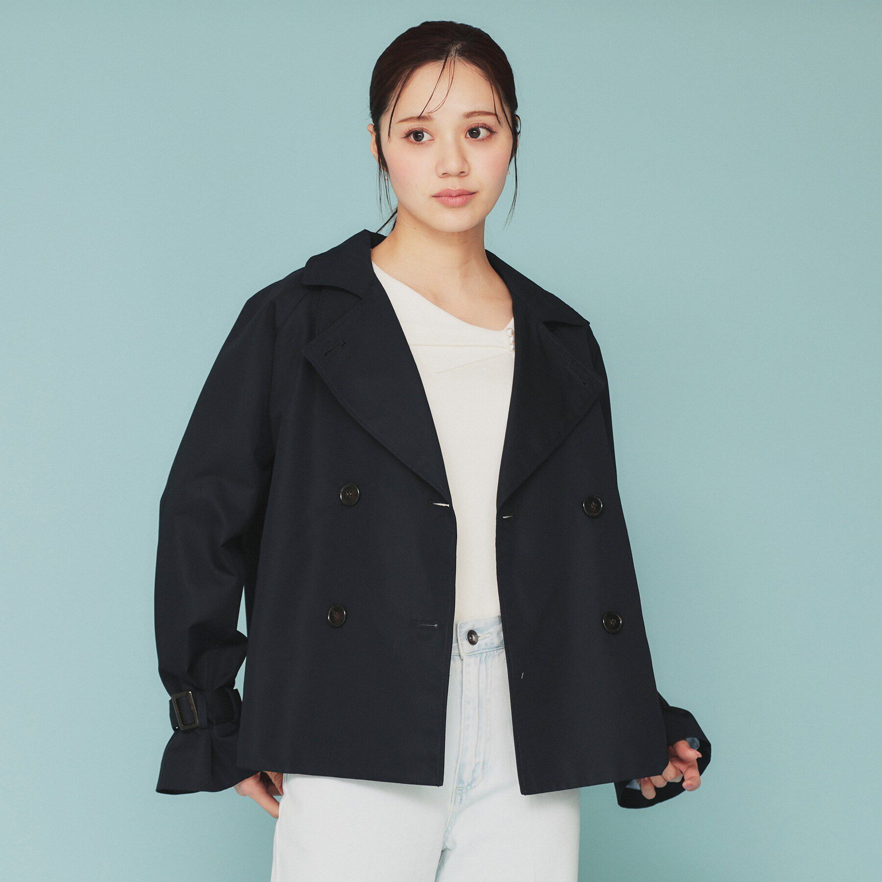 index「キャンディースリーブショートトレンチコート【洗濯機洗い可/撥水/静電気防止】」|トレンチコート|