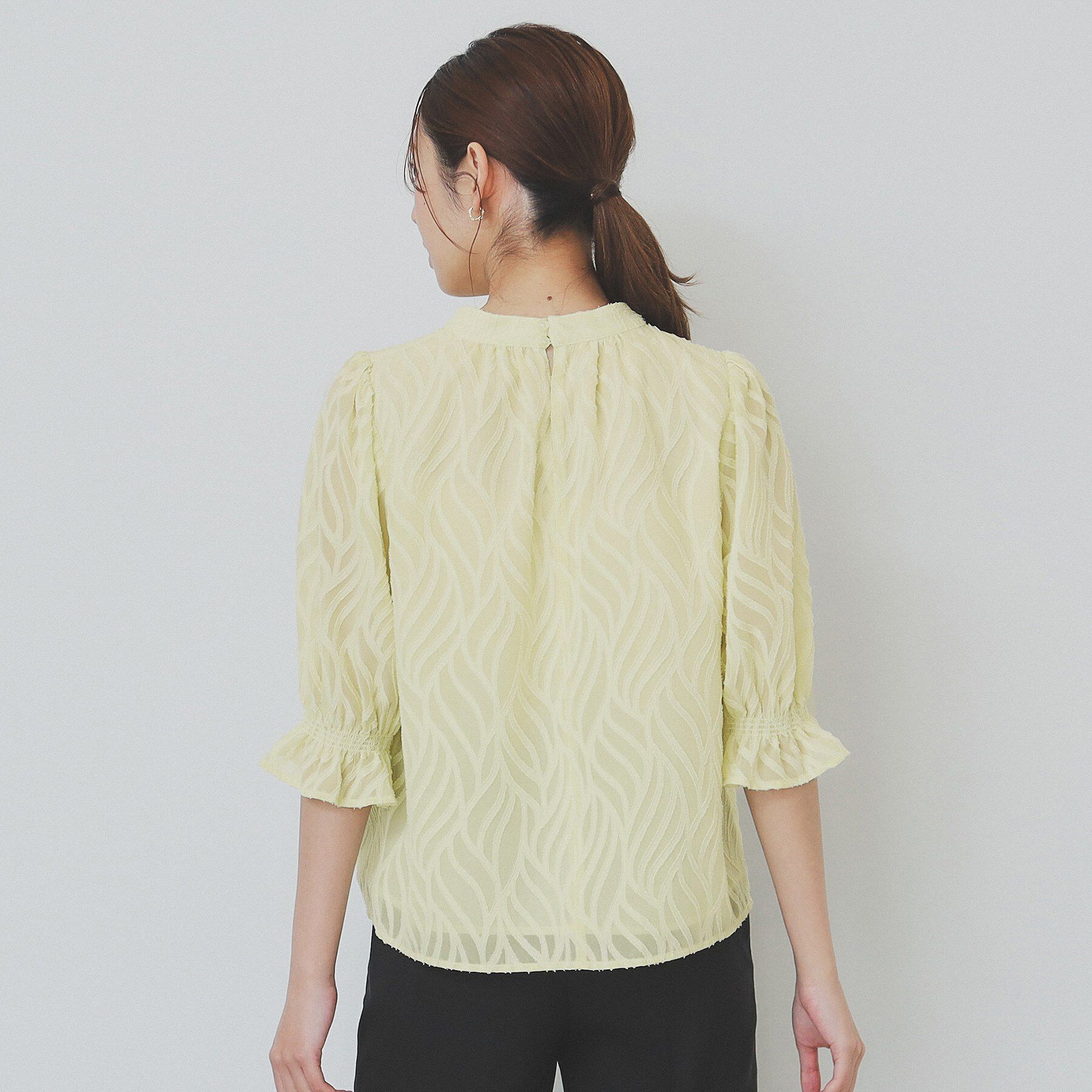 index「リーフカットジャカードブラウス【洗濯機洗い可/イージーアイロン】」|シャツ・ブラウス|
