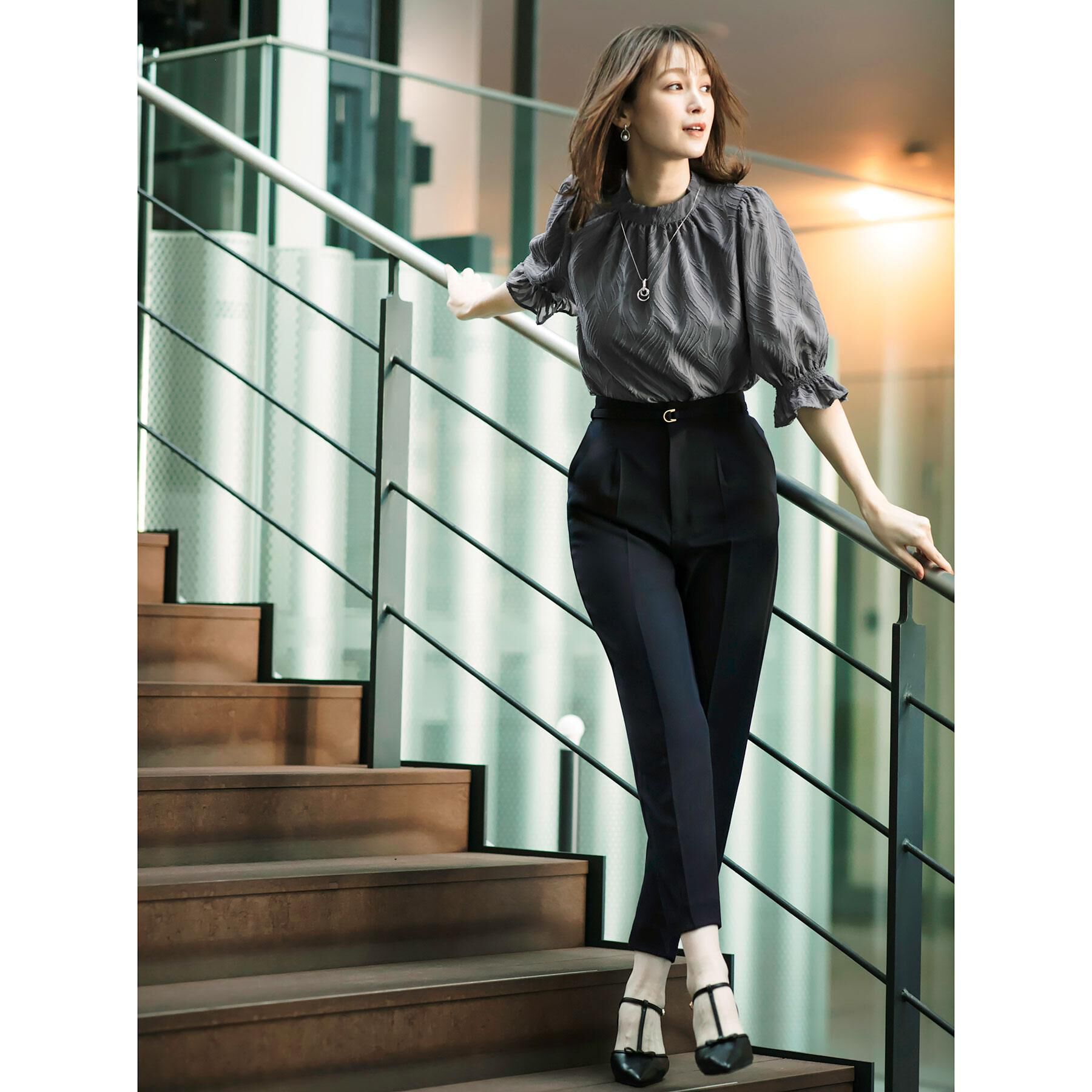 index「リーフカットジャカードブラウス【洗濯機洗い可/イージーアイロン】」|シャツ・ブラウス|