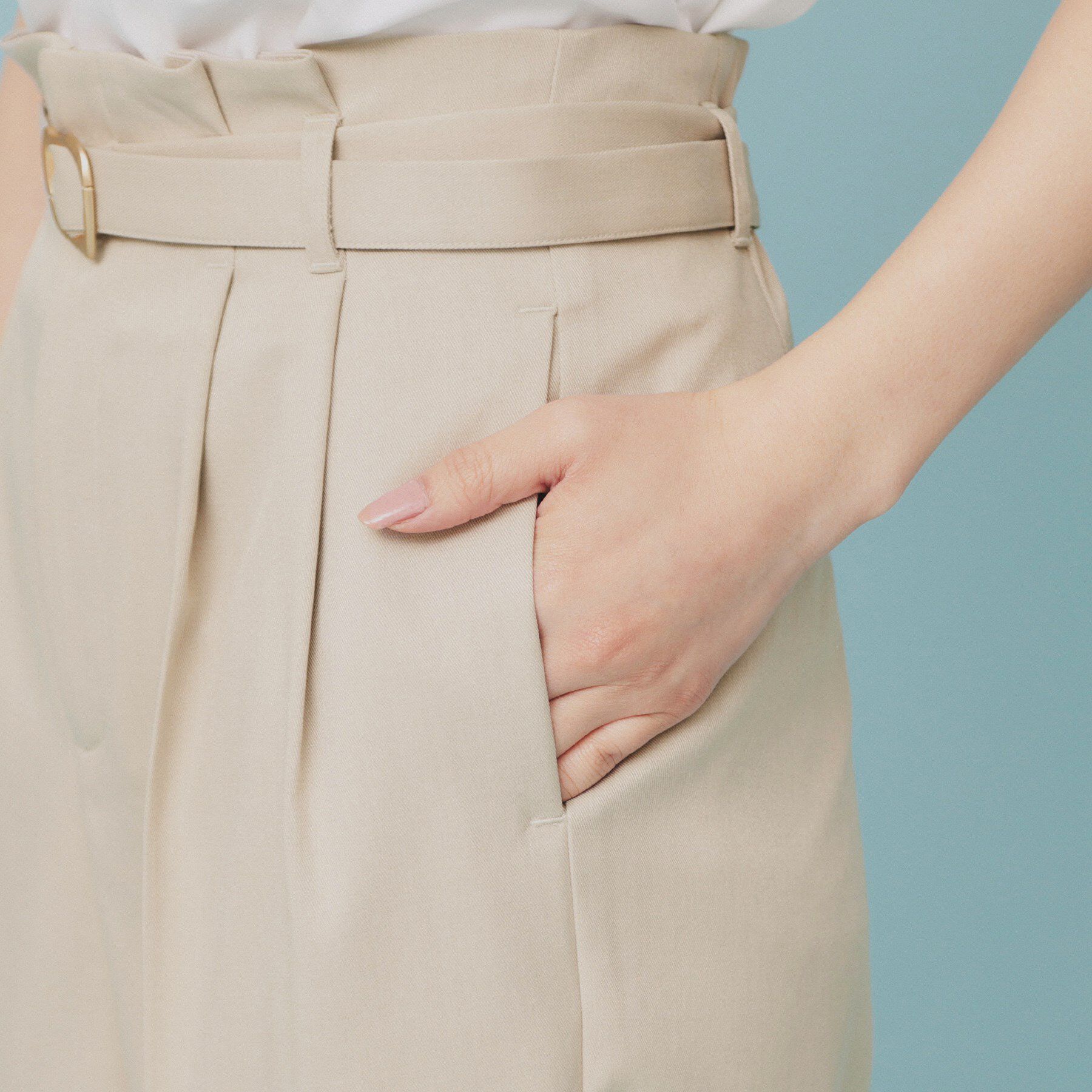 index「ベルト付ストレッチワイドパンツ【防シワ/イージーアイロン/洗濯機洗い可】」|その他|