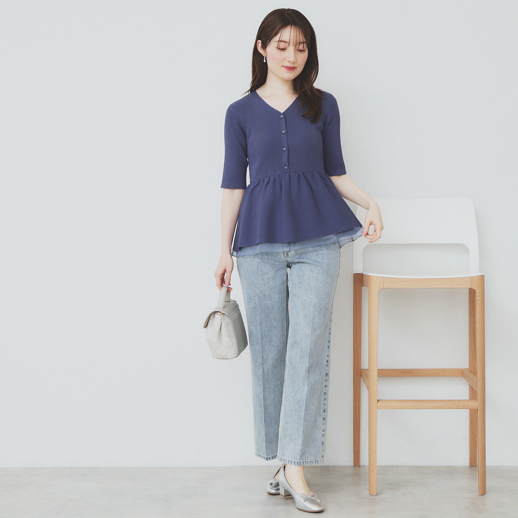 index「シアーレイヤードペプラムニット【洗濯機洗い可】」|ニット・セーター|