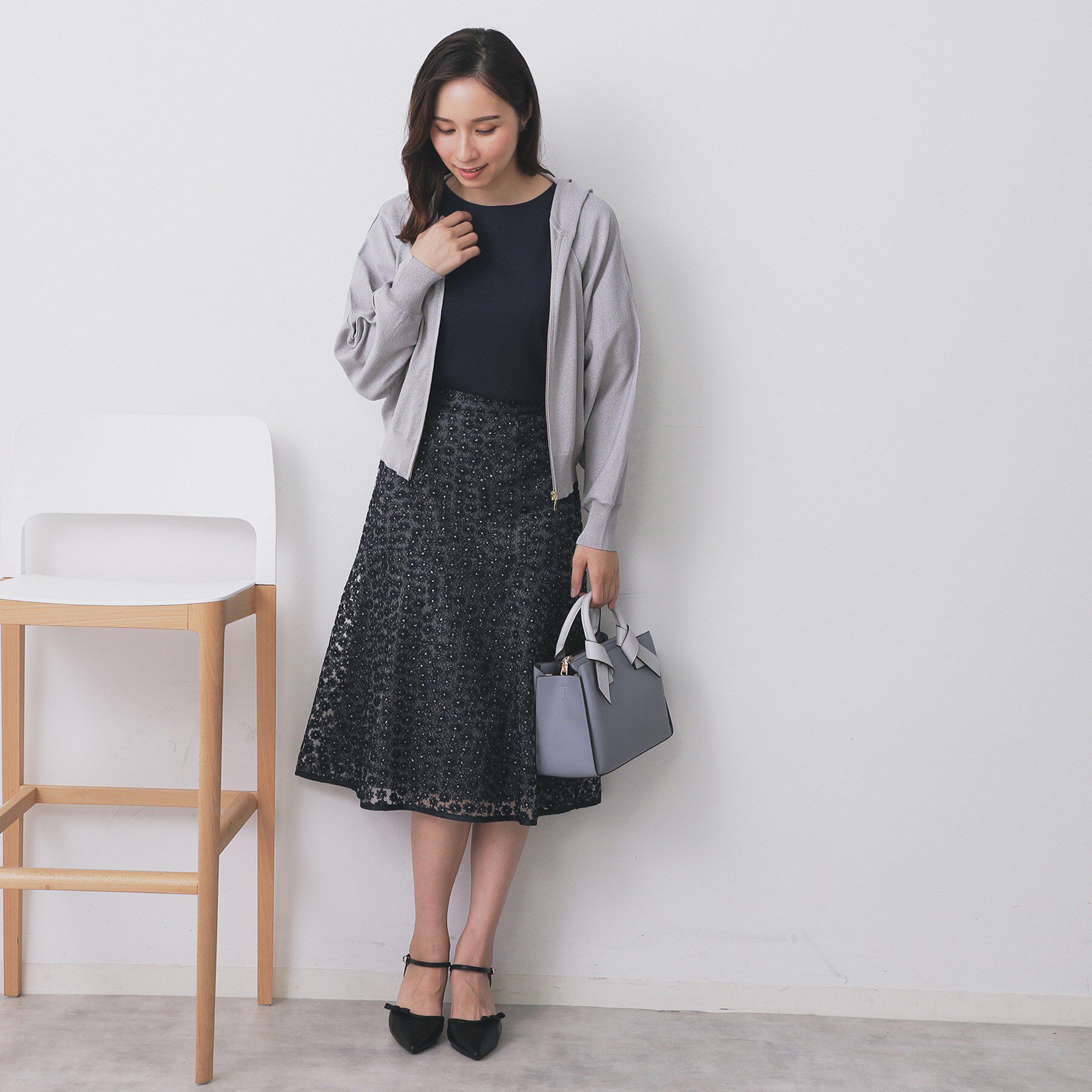 index「ドルマンジップラメパーカ【洗濯機OK】」|パーカー|