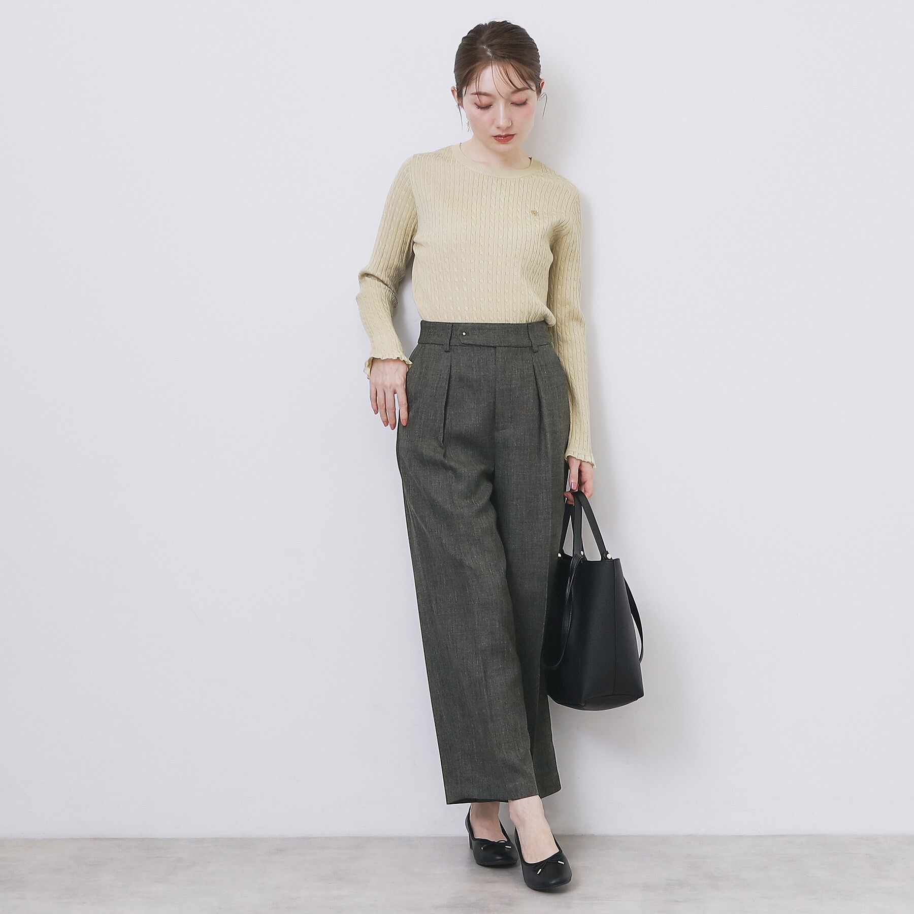 index「ツィード調ワイドストレートパンツ【洗濯機OK/防シワ】」|その他|