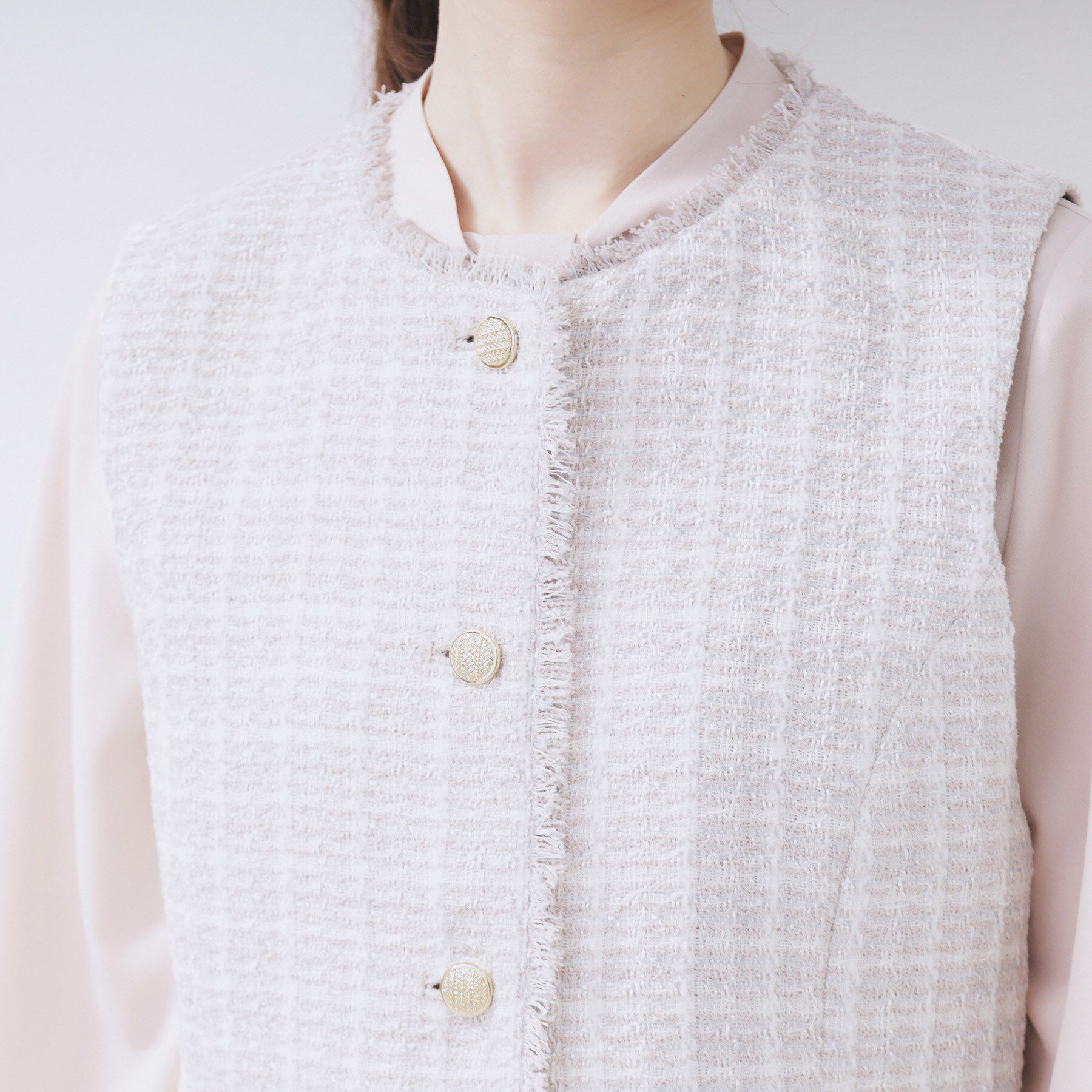 index「ファンシーツイードペプラムジレ【洗える】」|ベスト・ジレ|