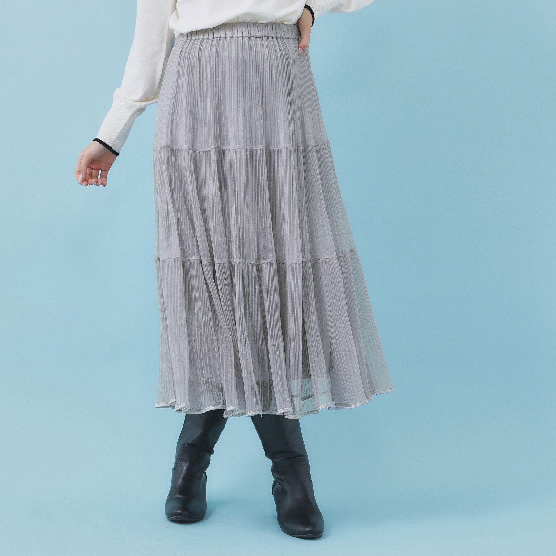 index「リバーシブルチュールティアードフレアスカート【洗濯機OK】」|スカート|