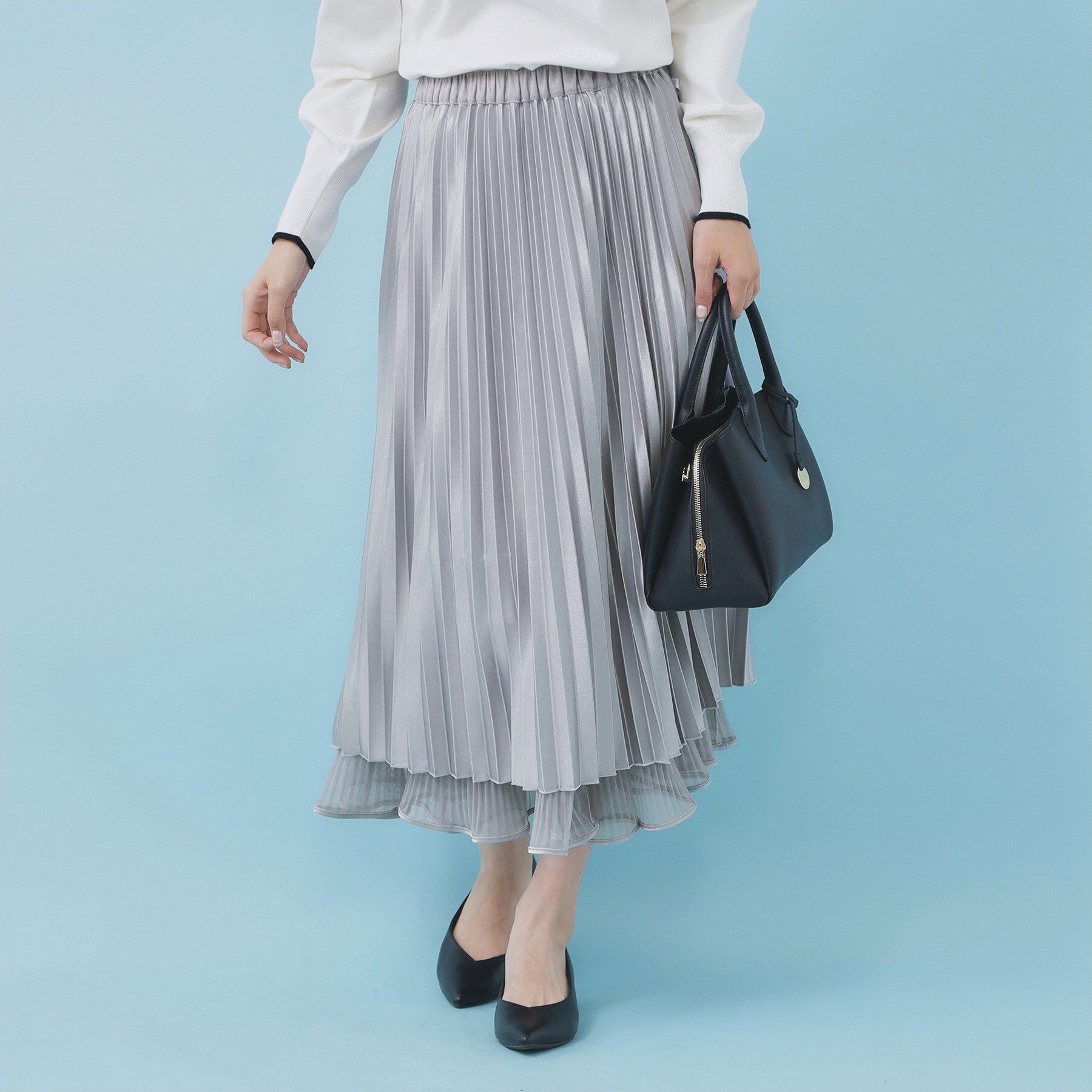 index「リバーシブルチュールティアードフレアスカート【洗濯機OK】」|スカート|