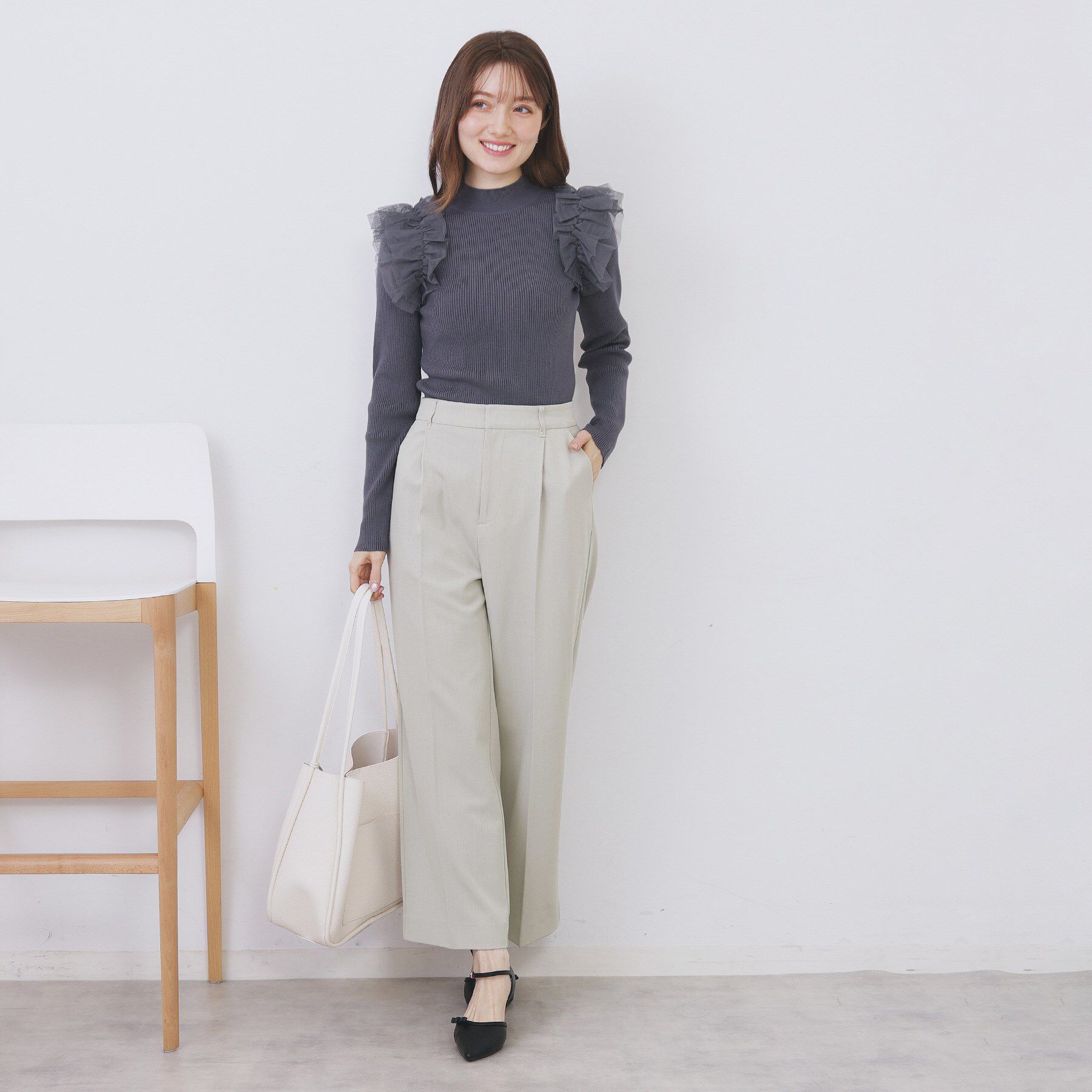 index「裏起毛ストレッチワイドパンツ【洗濯機OK/イージーアイロン】」|その他|