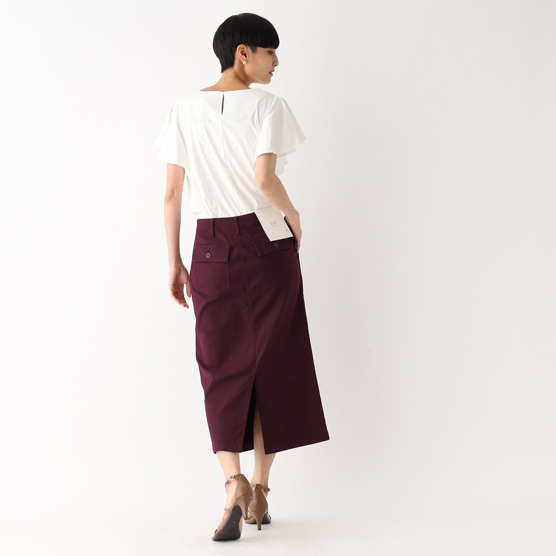 OPAQUE.CLIP「オーガニックコットン混 ベイカースカート【洗濯機洗い可/ストレッチ】」|スカート|