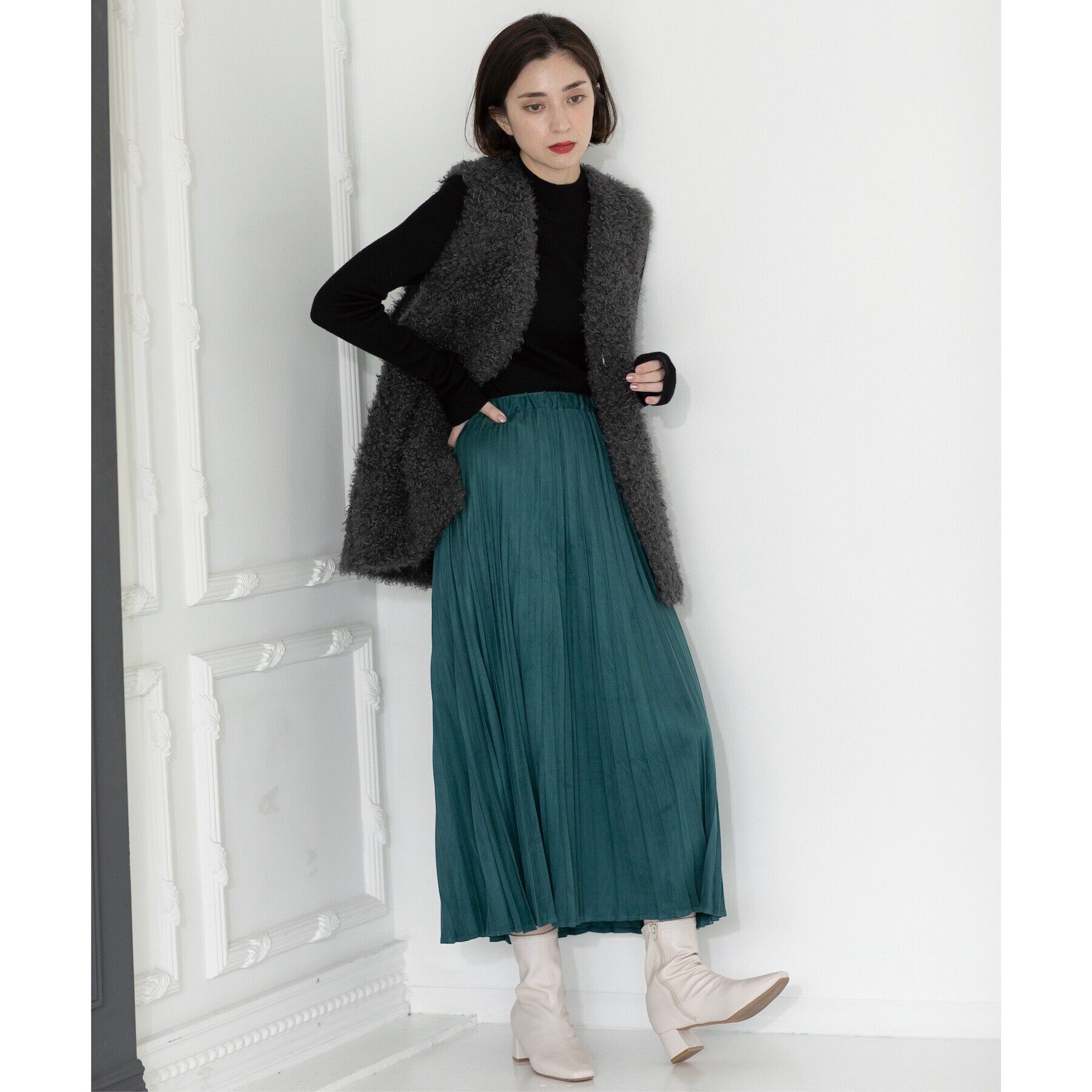 OPAQUE.CLIP「《5color》ハイネックシアーリブニット【洗濯機洗い可】」|ニット・セーター|