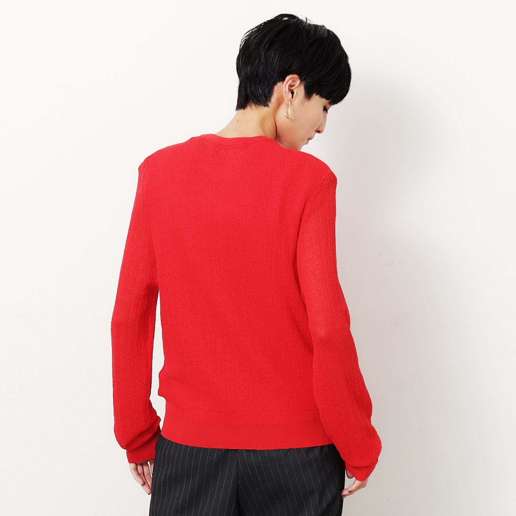 OPAQUE.CLIP「シアー柄編みニットカーディガン【洗える】」|カーディガン|