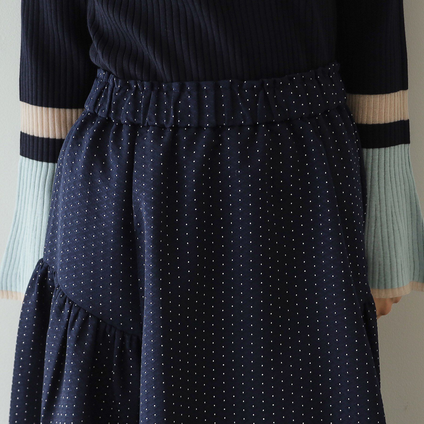 OPAQUE.CLIP「ドットジャカードフレアスカート【洗濯機洗い可】」|スカート|