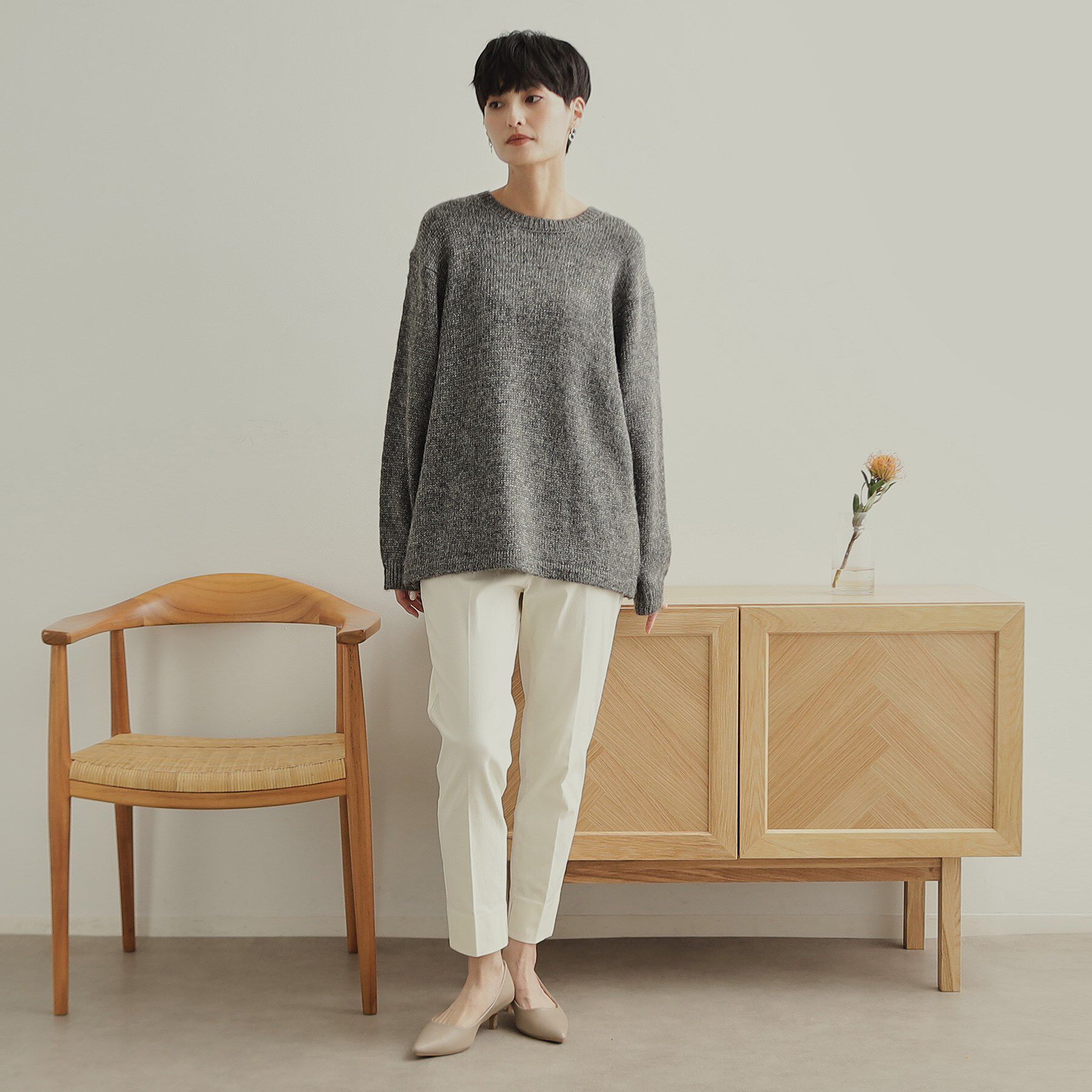 OPAQUE.CLIP「《S-LLsize》裏起毛ハイストレッチスティックパンツ【吸湿発熱/洗濯機洗い可】」|その他|