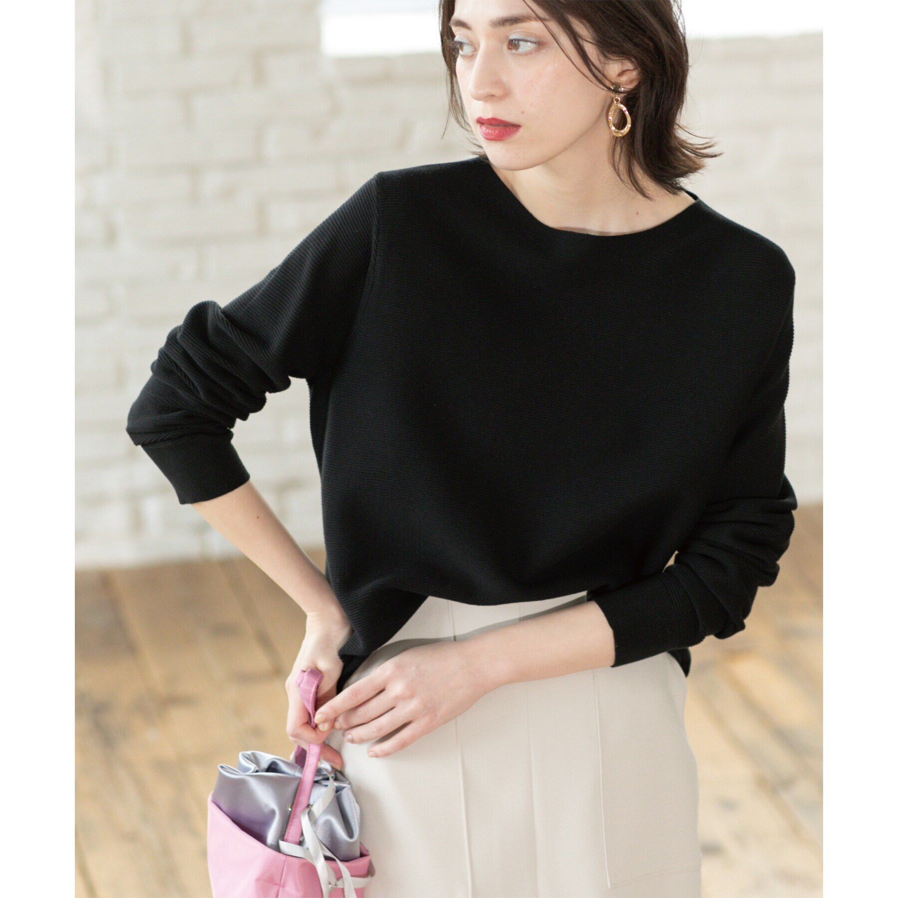 OPAQUE.CLIP「ボートネックニット/オーガニックコットン混【UV/洗濯機洗い可】」|ニット・セーター|