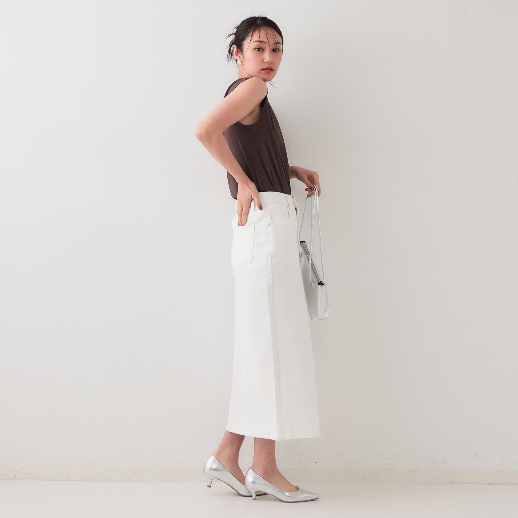 OPAQUE.CLIP「《5色展開》ベーシックノースリーブトップス【接触冷感/洗濯機洗い可】」|キャミソール|