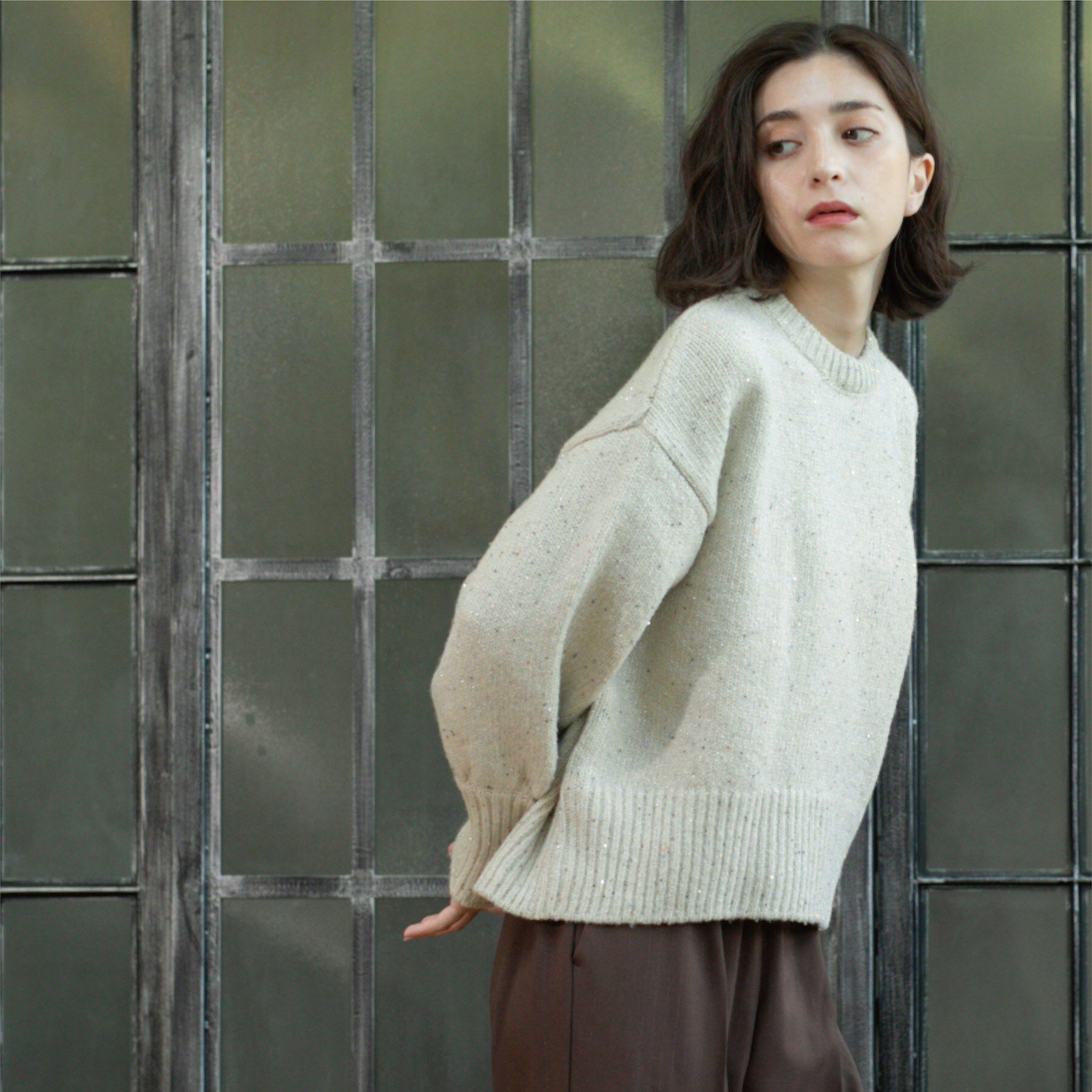 OPAQUE.CLIP「スパンコールラメニット【洗える】」|ニット・セーター|