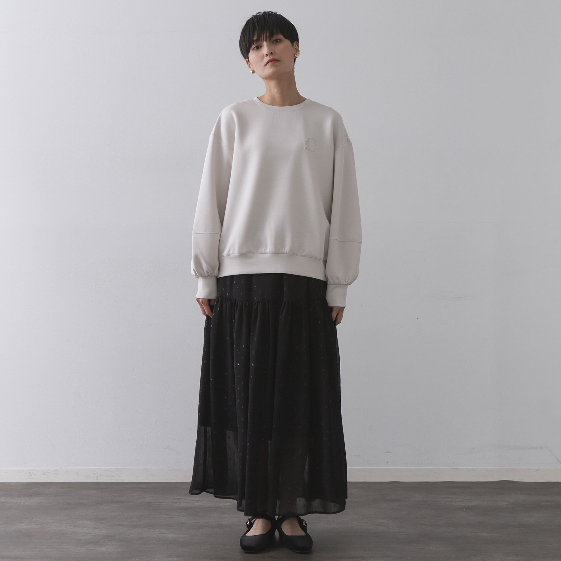 OPAQUE.CLIP「ワンポイント刺繍ダンボールトップス【UVケア/洗濯機洗い可】」|Tシャツ・カットソー|