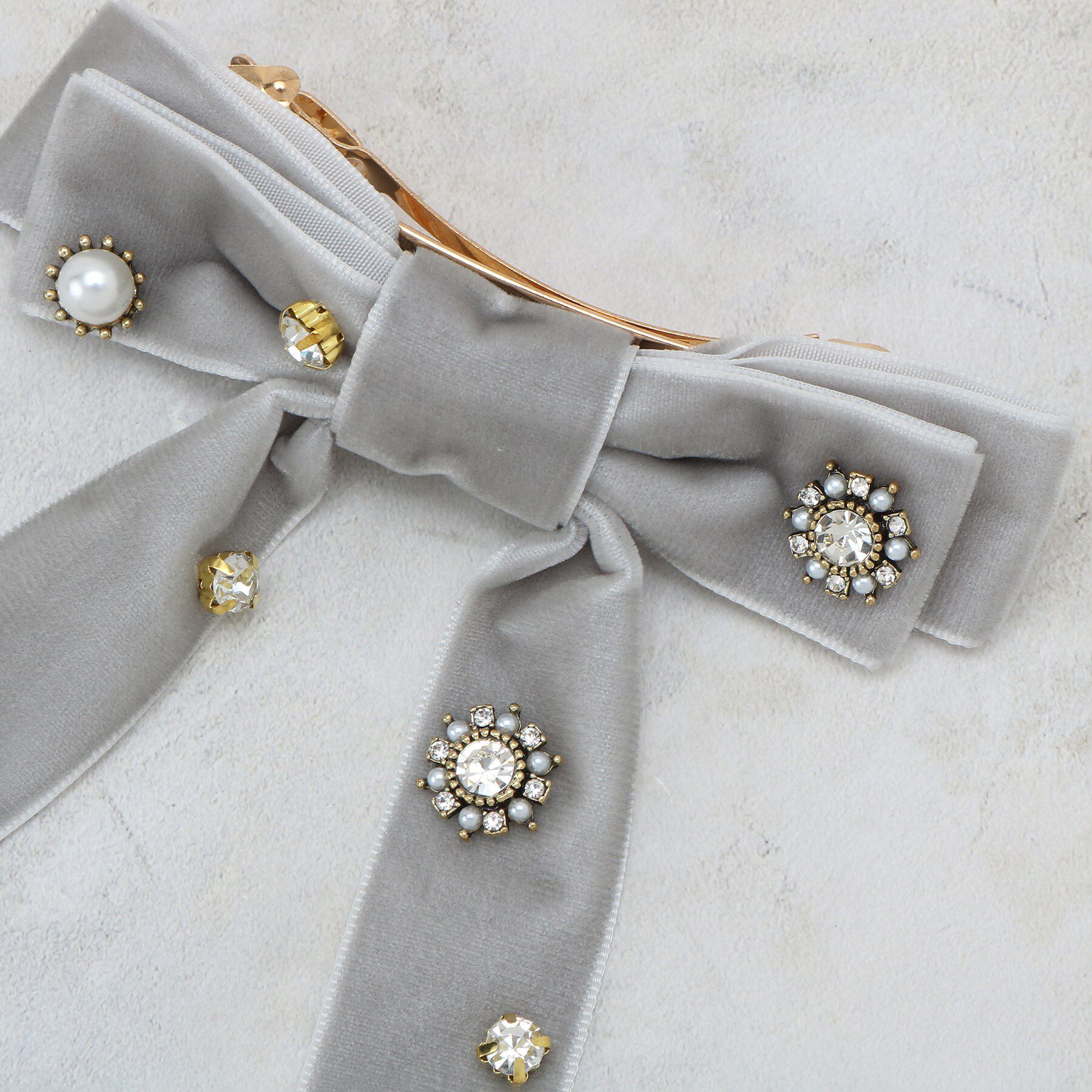 OPAQUE.CLIP「ビジュー&times;ベロア リボンバレッタ」|その他|