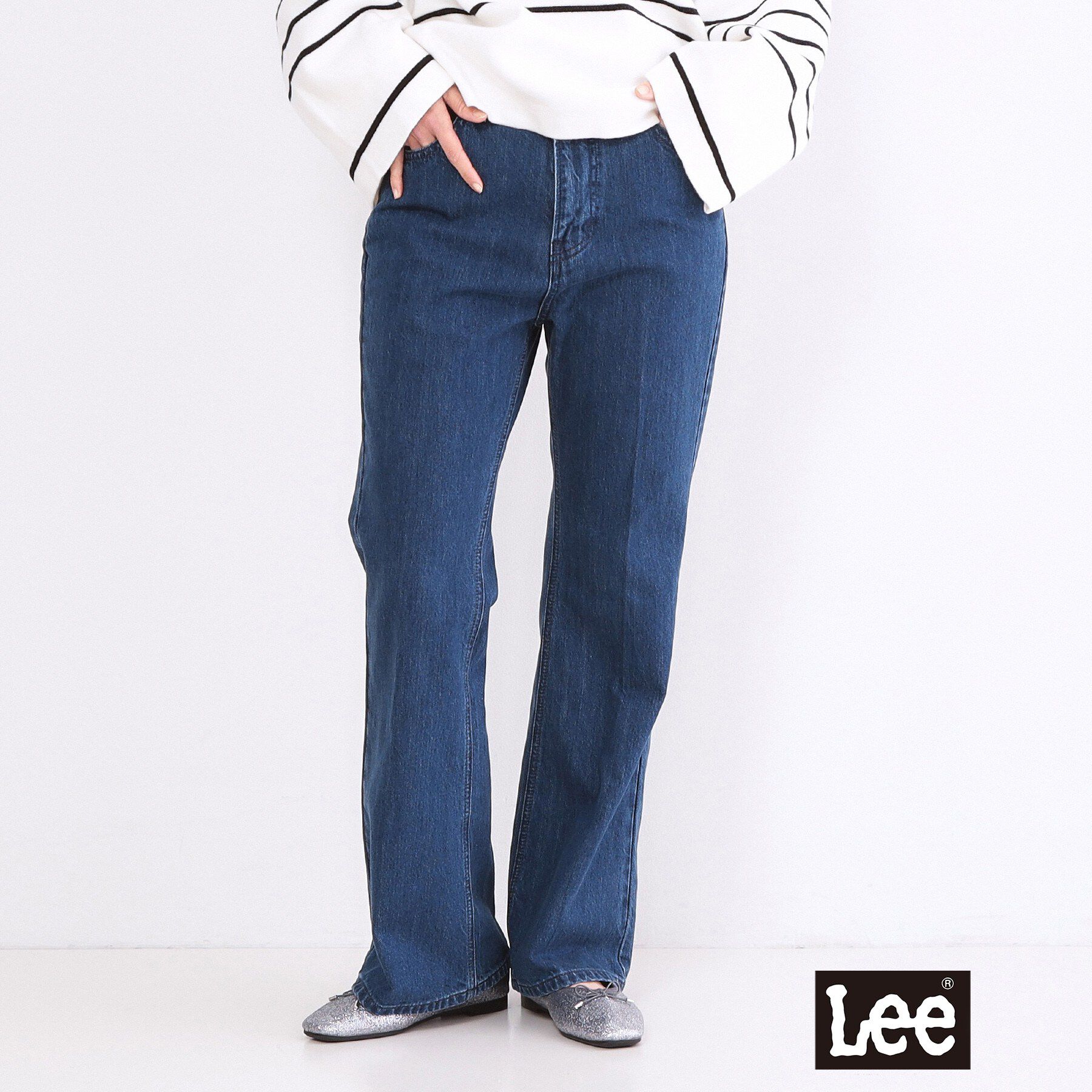 OPAQUE.CLIP「【Lee別注】フレアデニムパンツ」|デニム|ブルー(093)